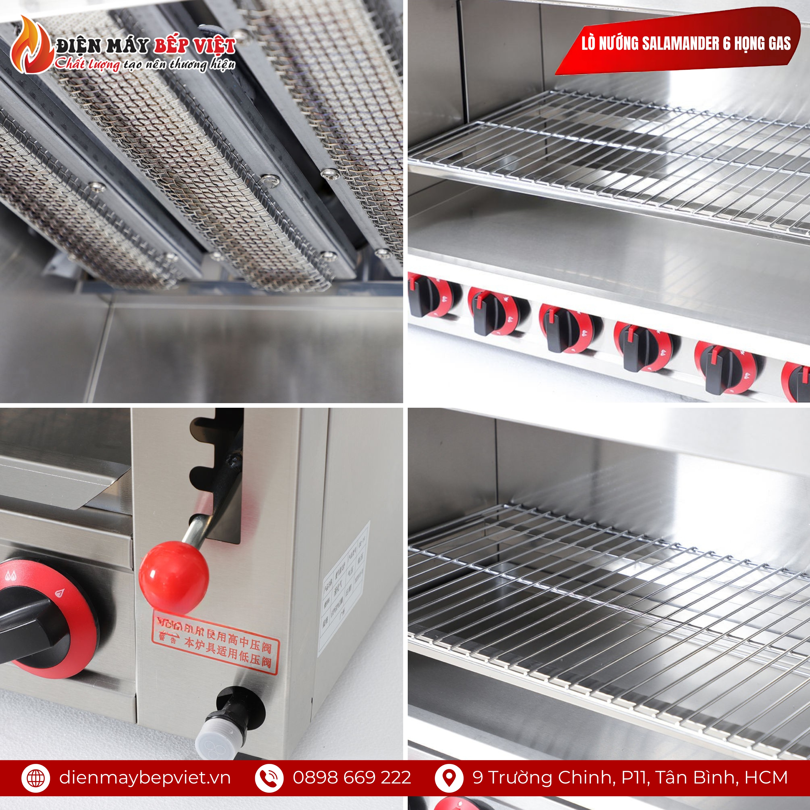 Lò Nướng Salamander 6 Họng Gas