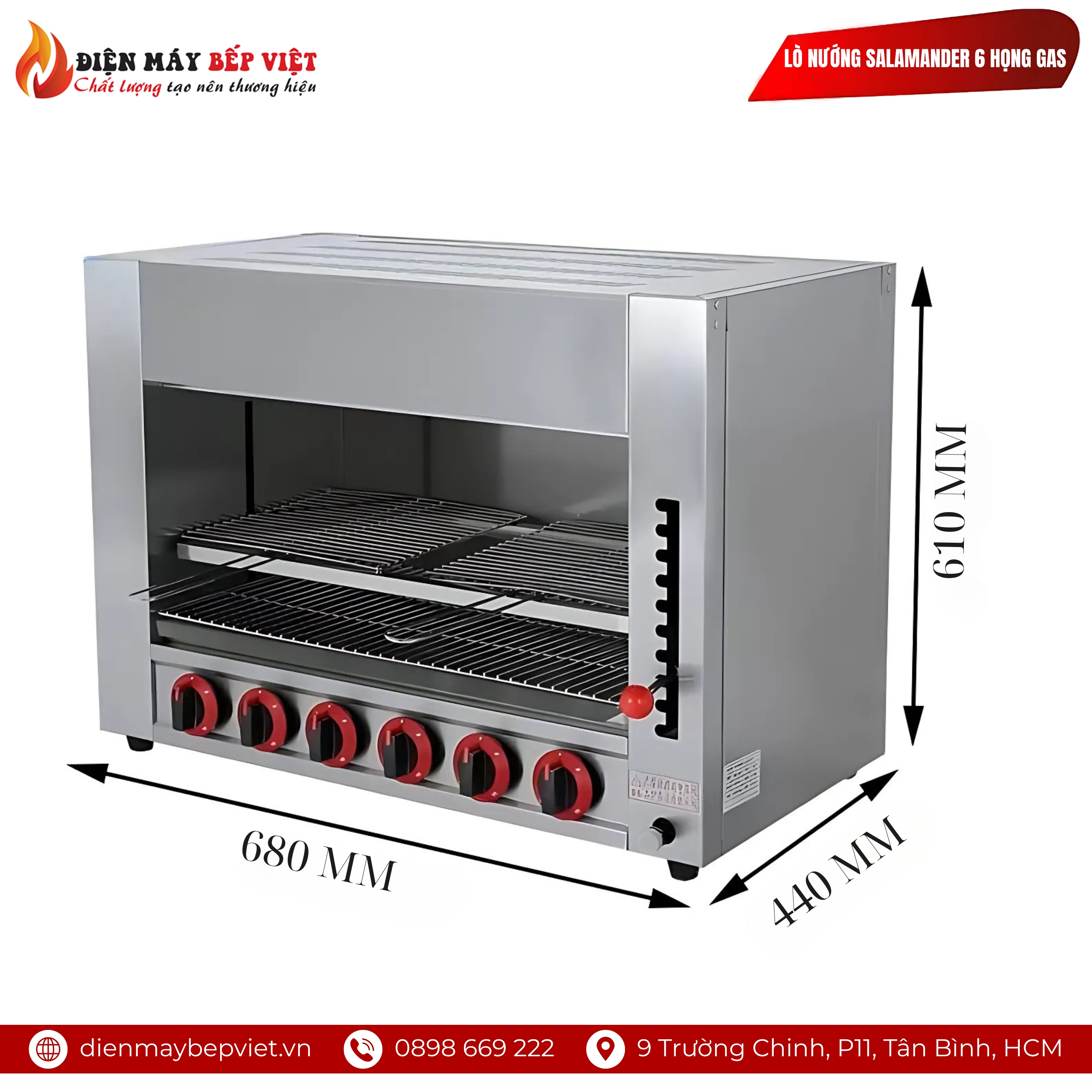 Lò Nướng Salamander 6 Họng Gas