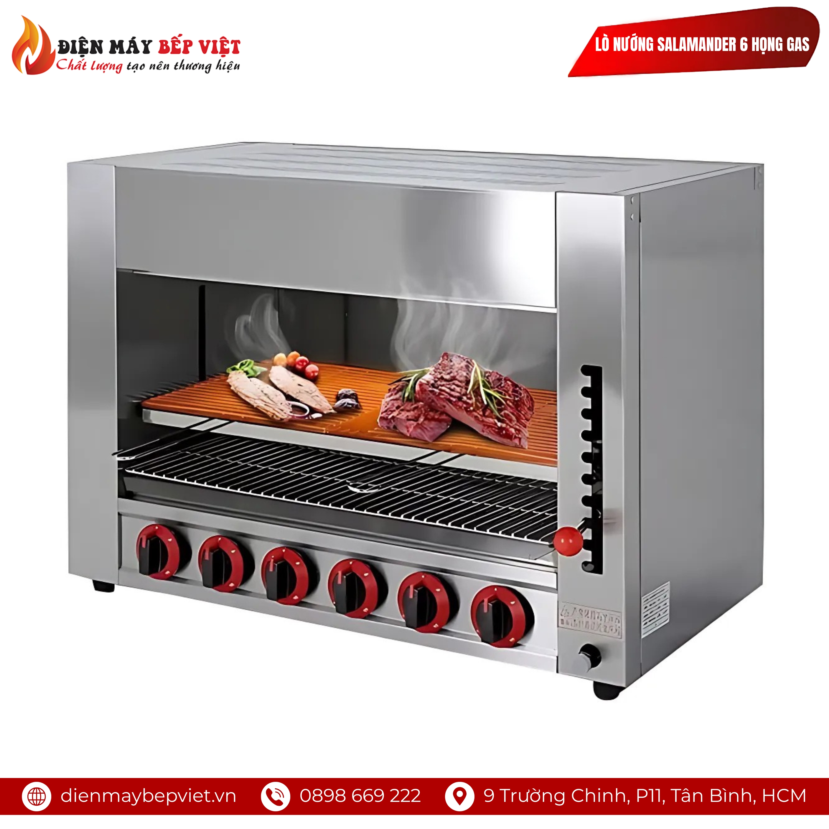 Lò Nướng Salamander 6 Họng Gas