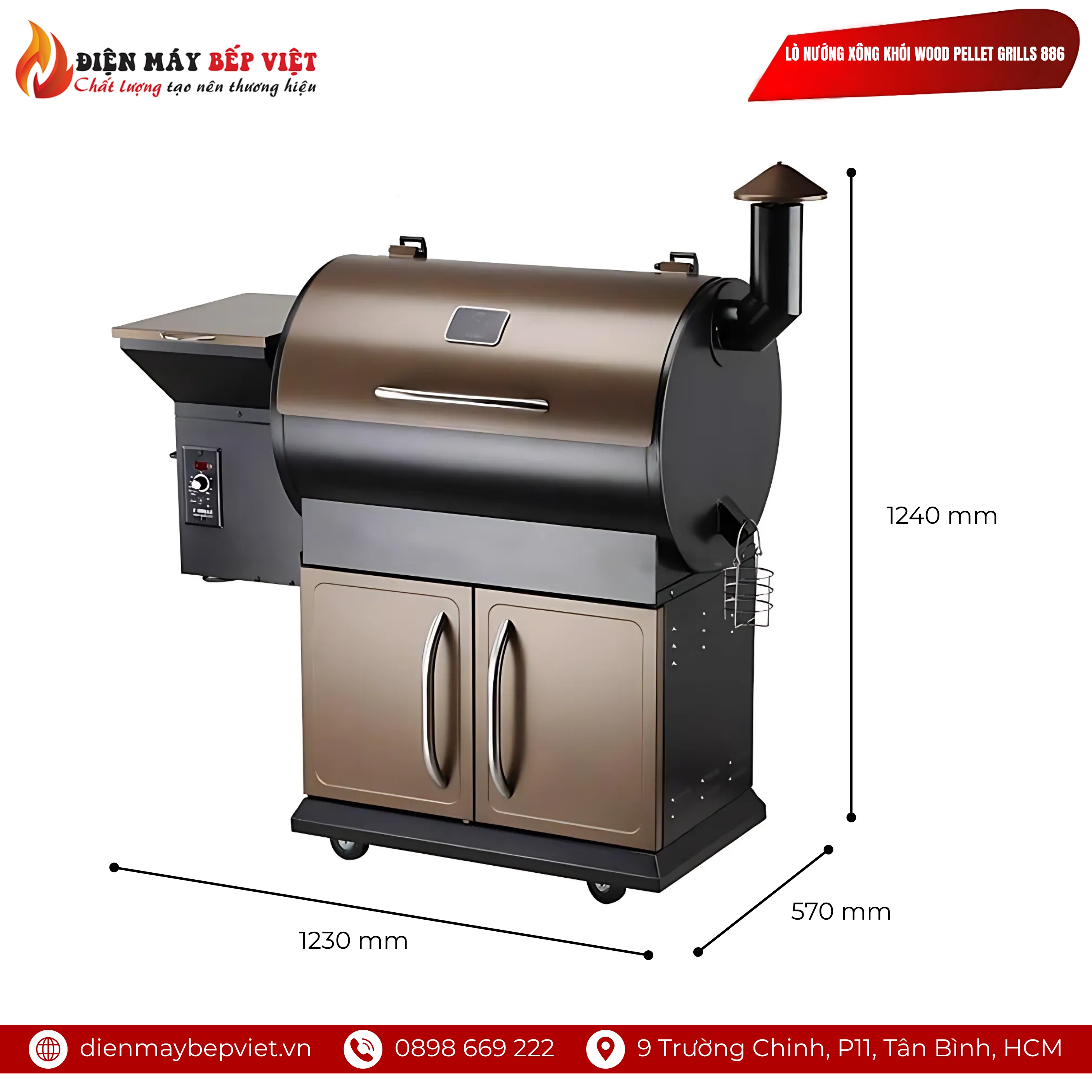 Lò Nướng Xông Khói Wood Pellet Grills 886