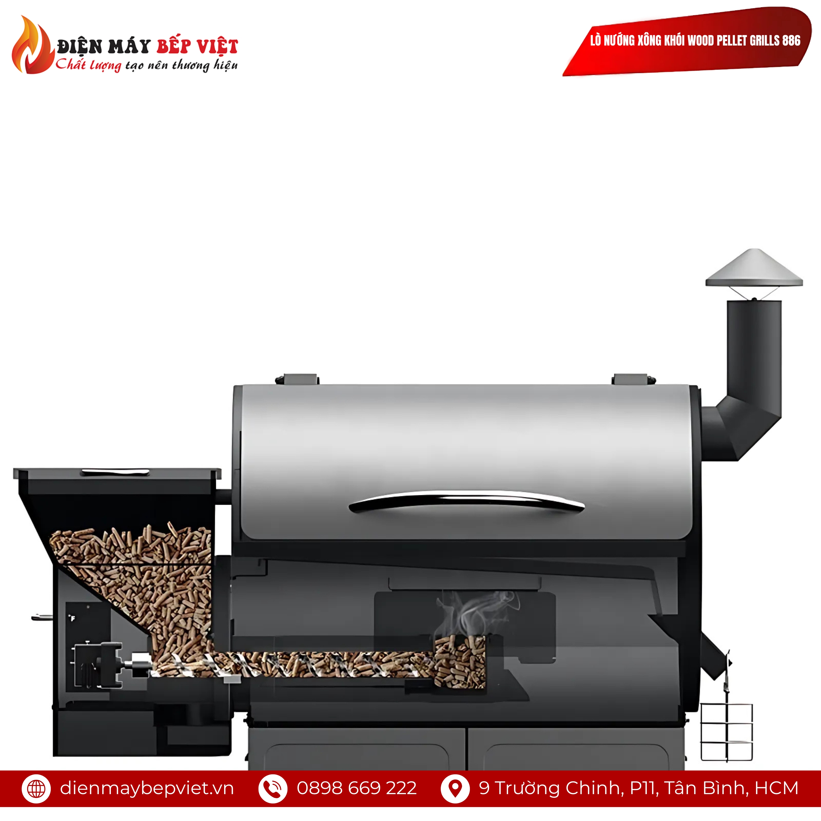 Lò Nướng Xông Khói Wood Pellet Grills 886