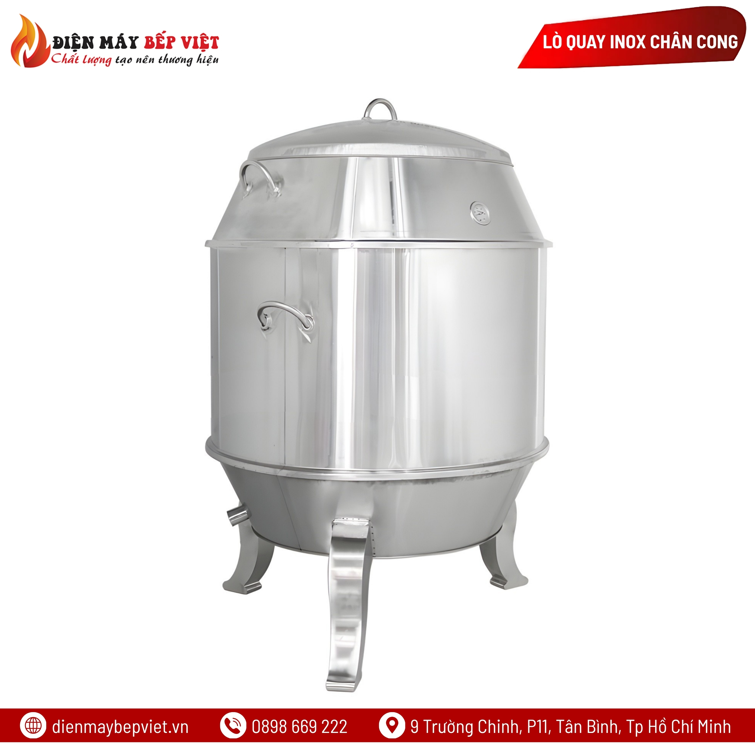 Lò Quay 90 Inox Chân Cong