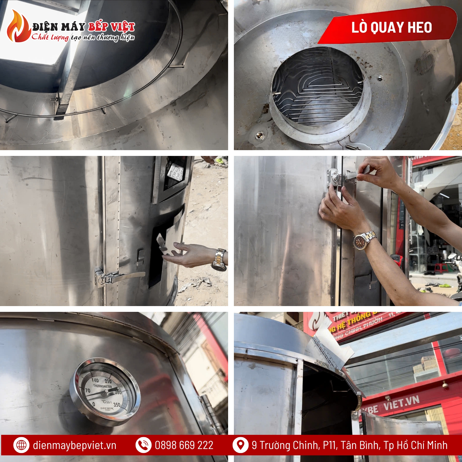 Lò Quay Heo Cốm Inox Cao Cấp 304 BV01