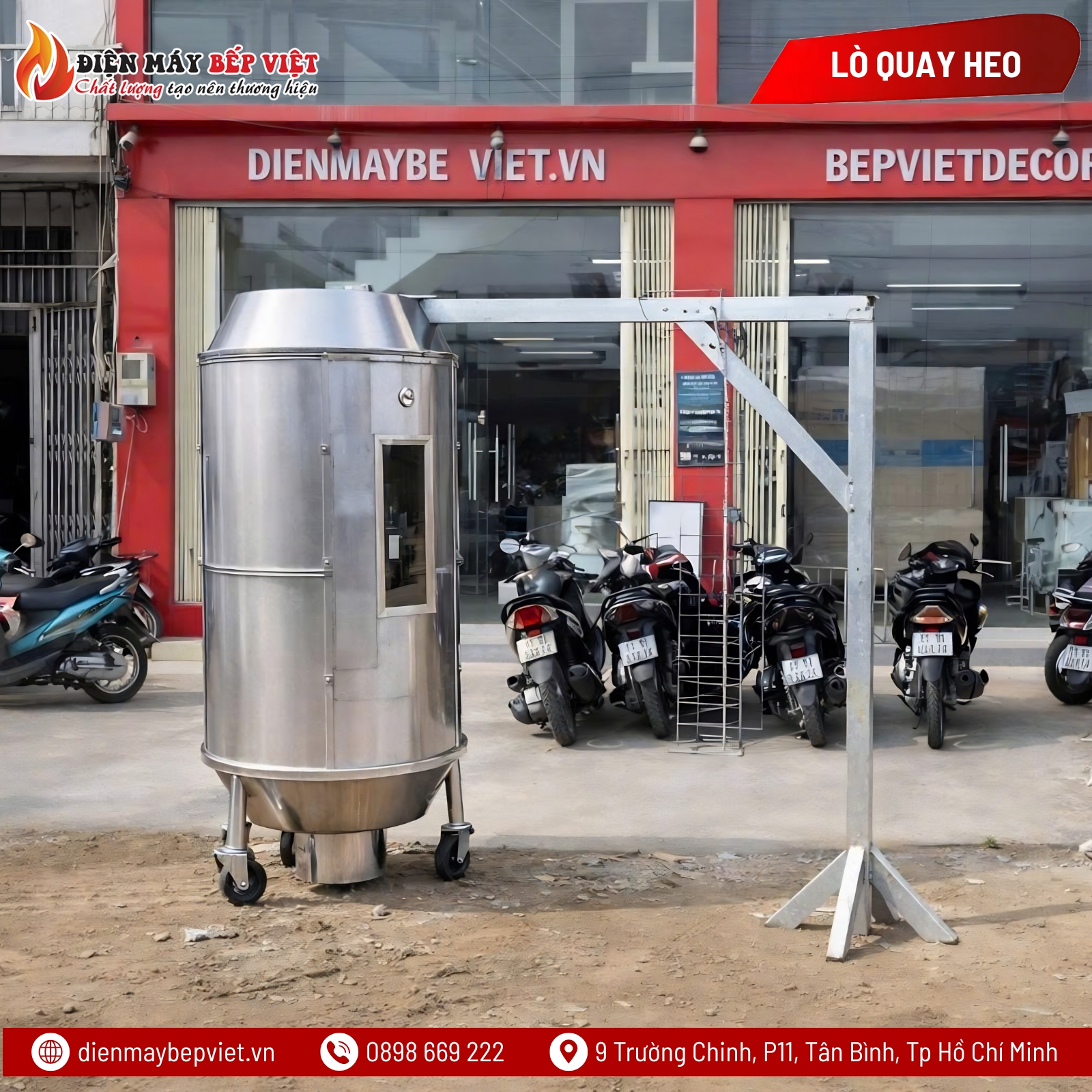 Lò Quay Heo Cốm Inox Cao Cấp 304 BV01