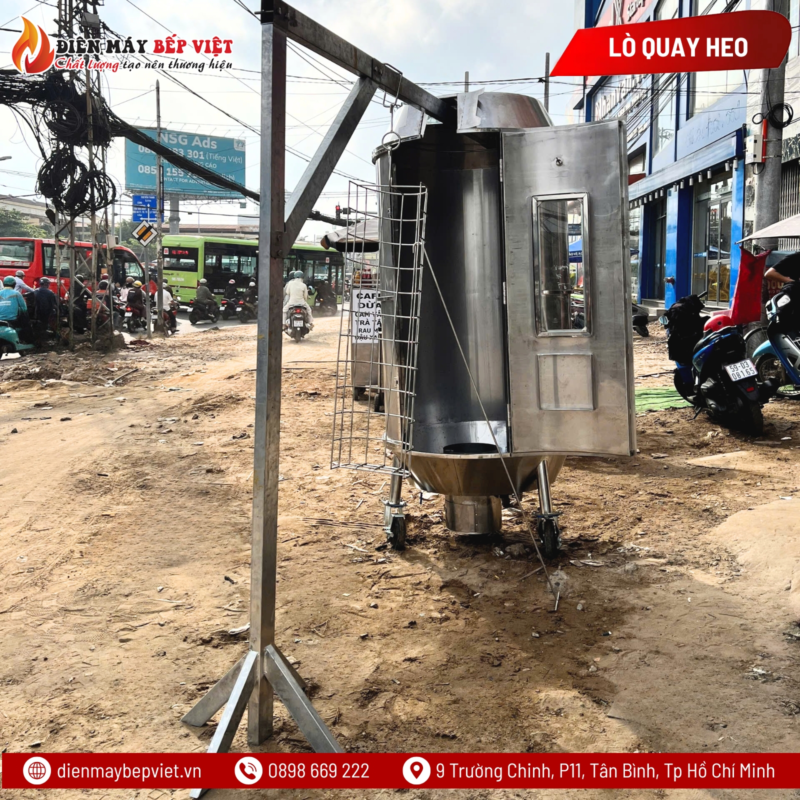 Lò Quay Heo Cốm Inox Cao Cấp 304 BV01