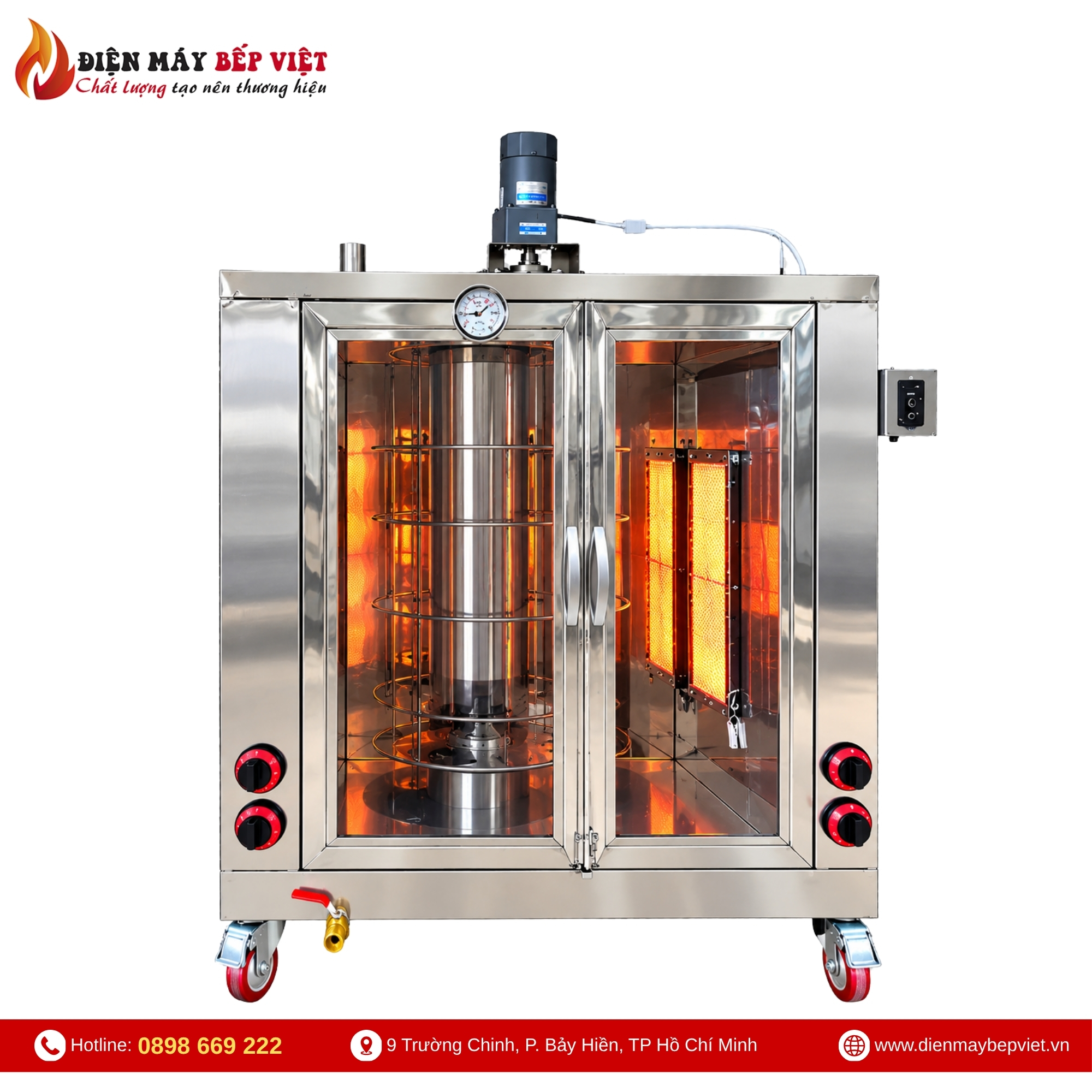 Lò Quay Heo Miếng 50Kg Bằng Gas Hồng Ngoại