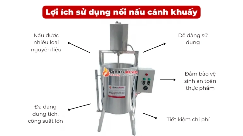 Lợi ích khi sử dụng nồi nấu cánh khuấy công nghiệp