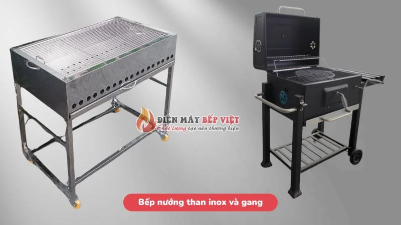 lựa chọn bếp nướng than inox và gang