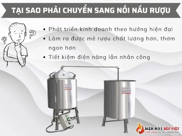 Lý do nên sử dụng nồi điện nấu rượu