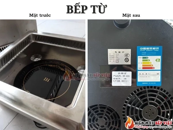 Mắt trước và mặt sau của bếp từ