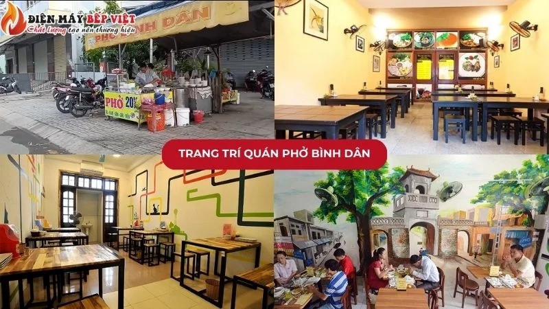 Mẫu trang trí quán phở bình dân đẹp