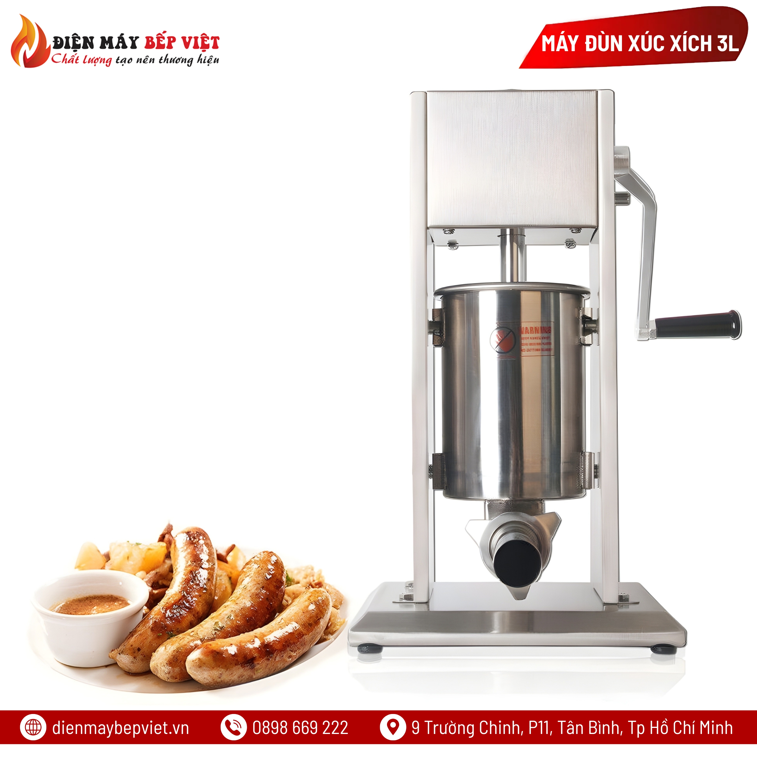 Máy Đùn Xúc Xích Quay Tay 3L