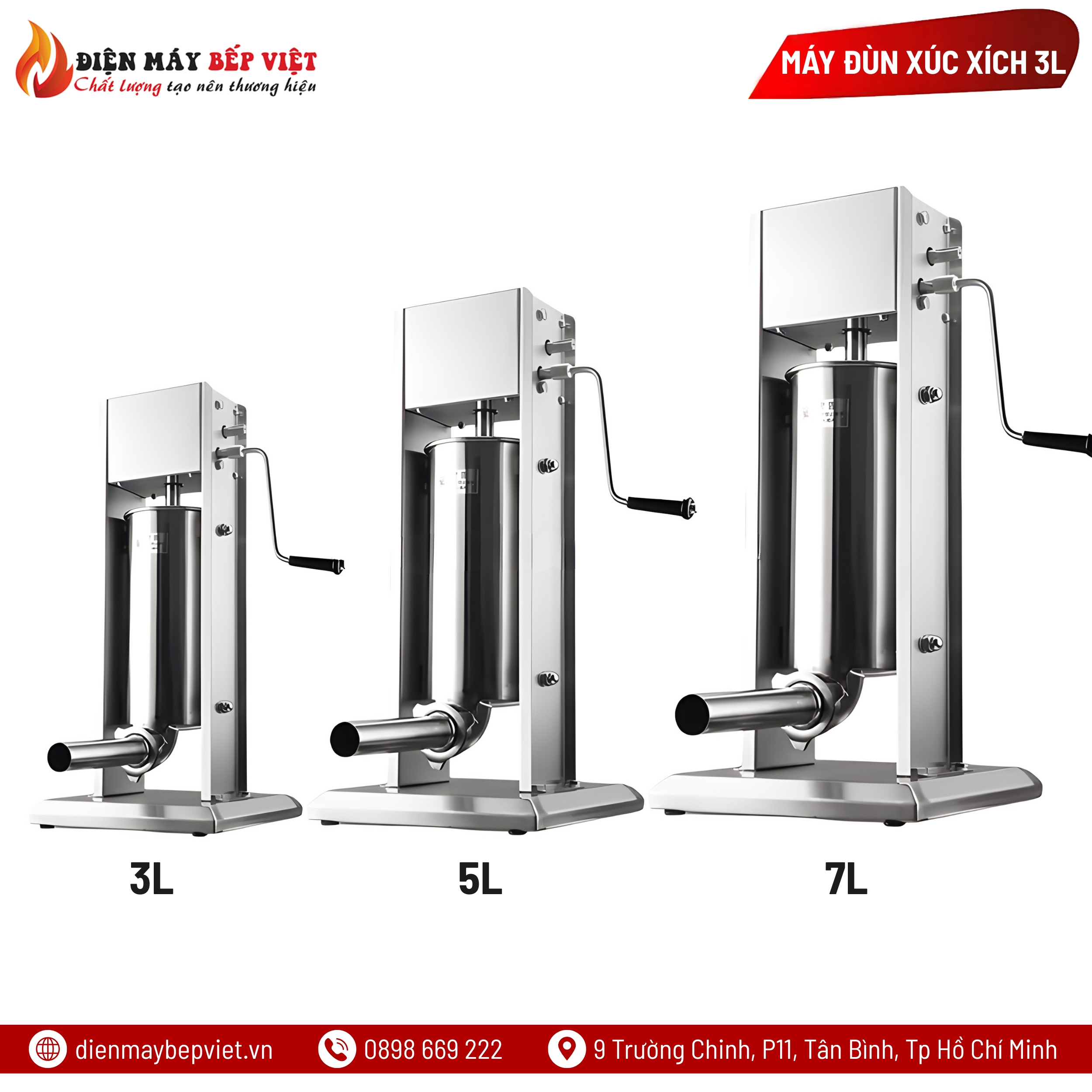 Máy Đùn Xúc Xích Quay Tay 3L