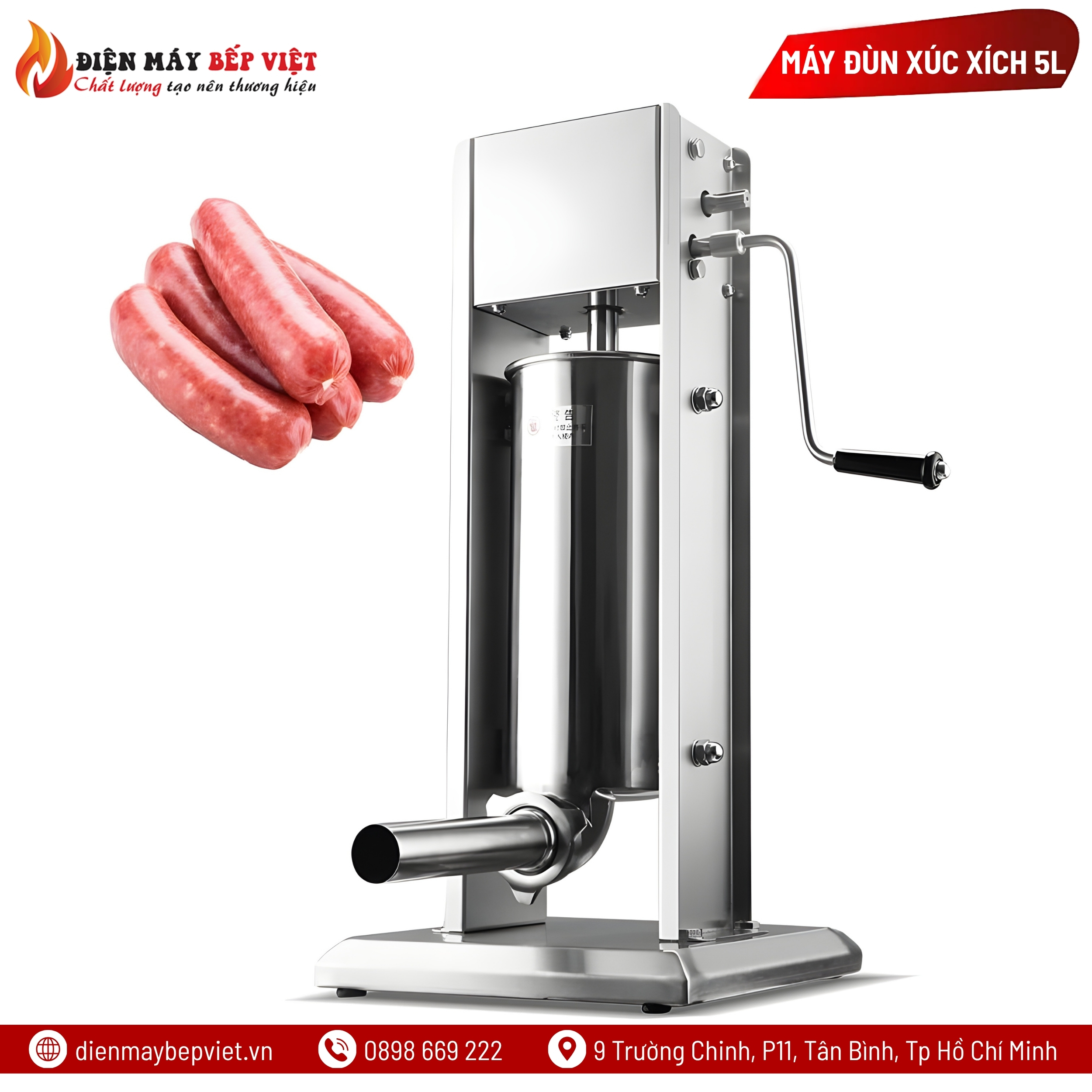 Máy Đùn Xúc Xích Quay Tay 5L