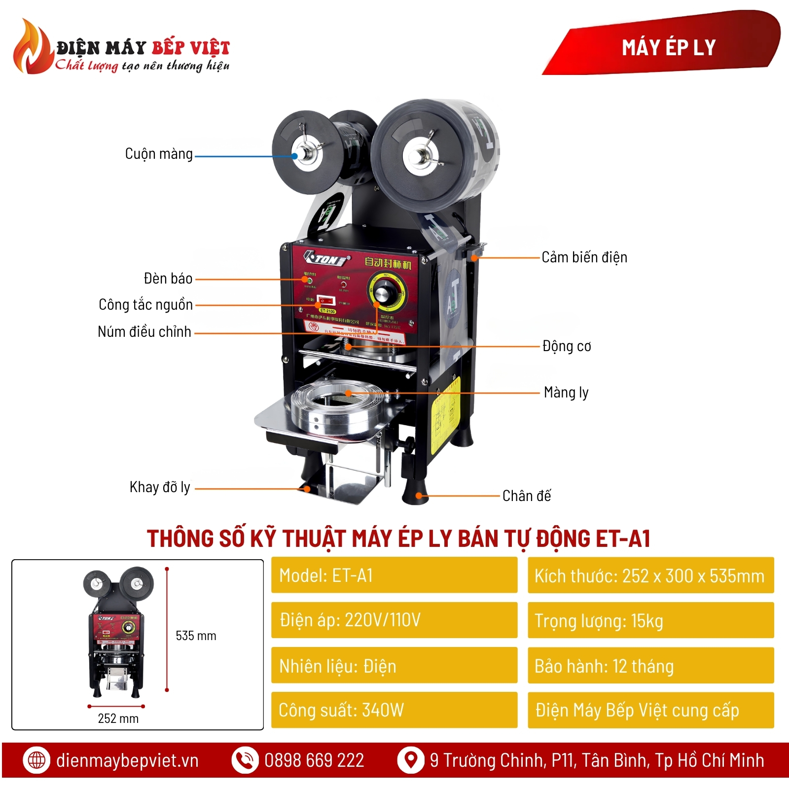 Máy Ép Ly Bán Tự Động ET-A1