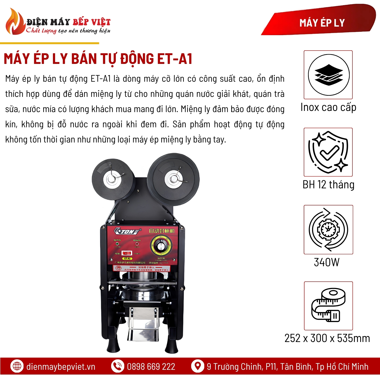 Máy Ép Ly Bán Tự Động ET-A1
