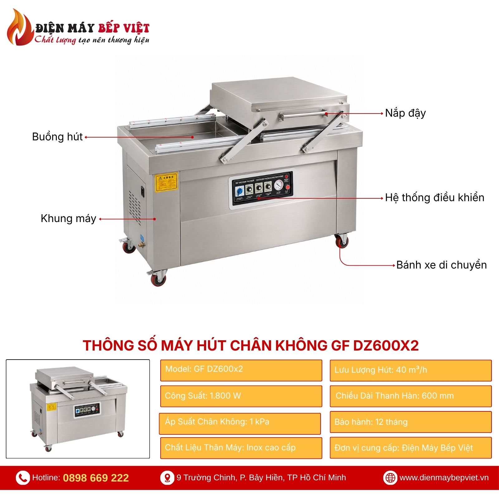 Máy Hút Chân Không GF DZ600x2
