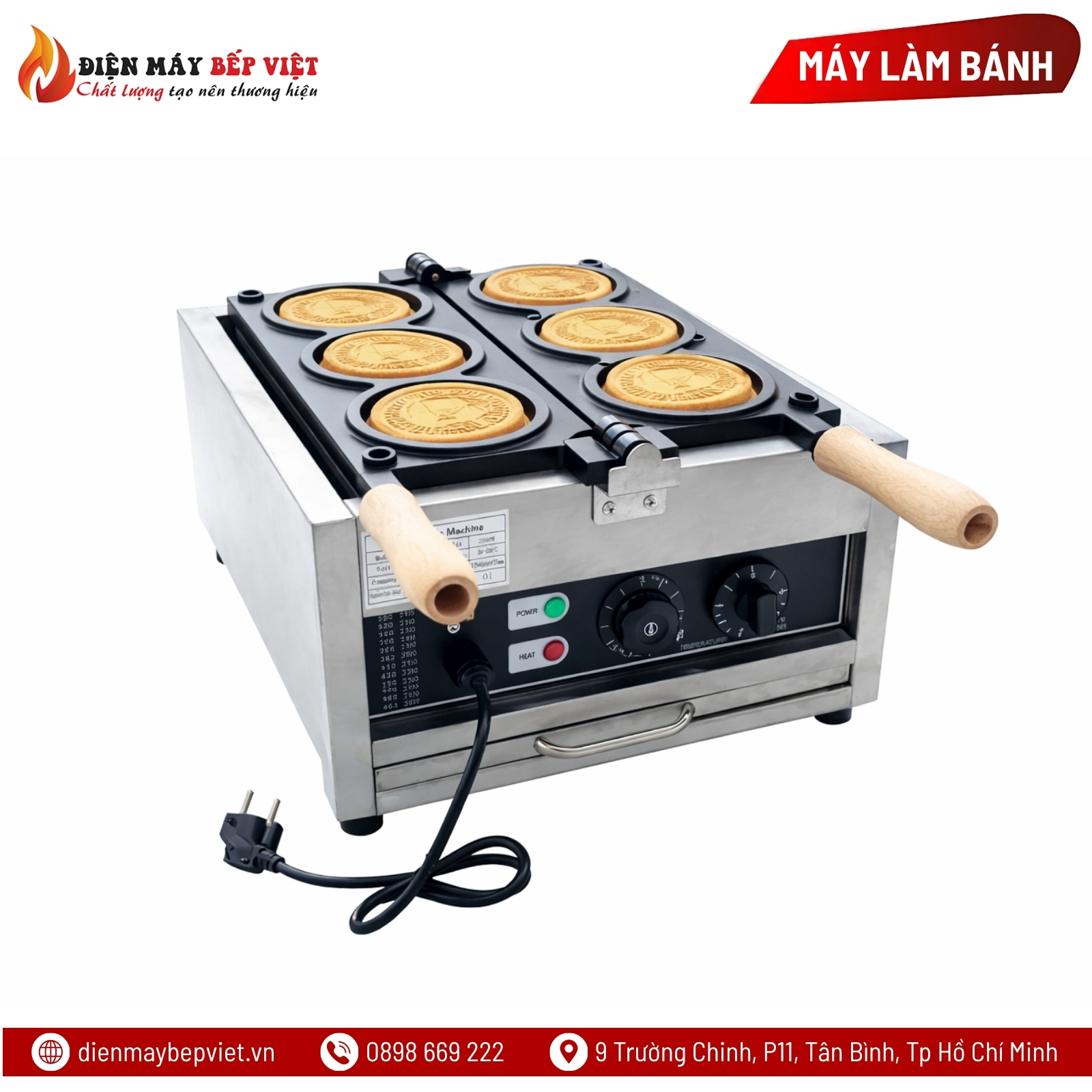 Máy Làm Bánh Đồng Xu 3 Khuôn