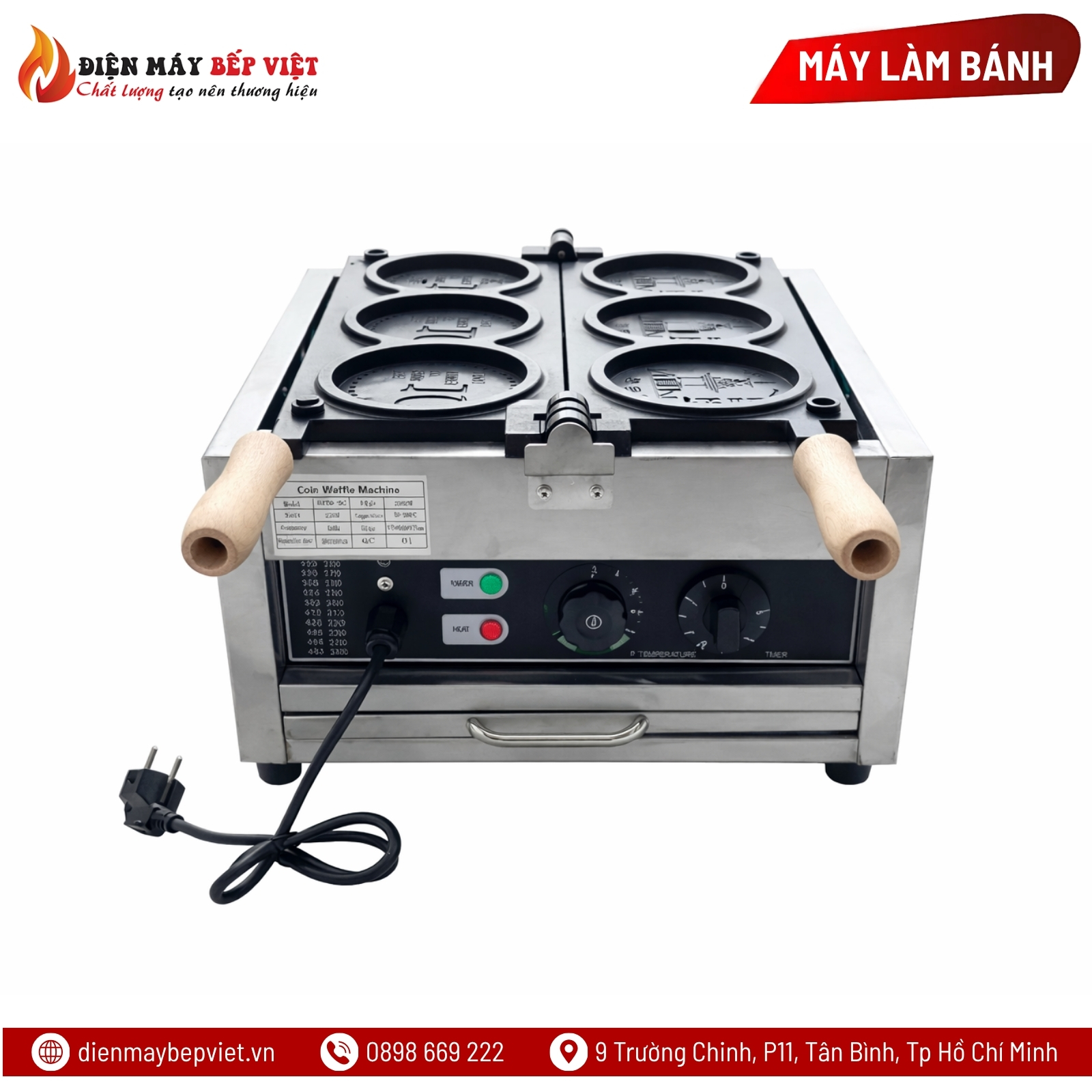 Máy Làm Bánh Đồng Xu 3 Khuôn