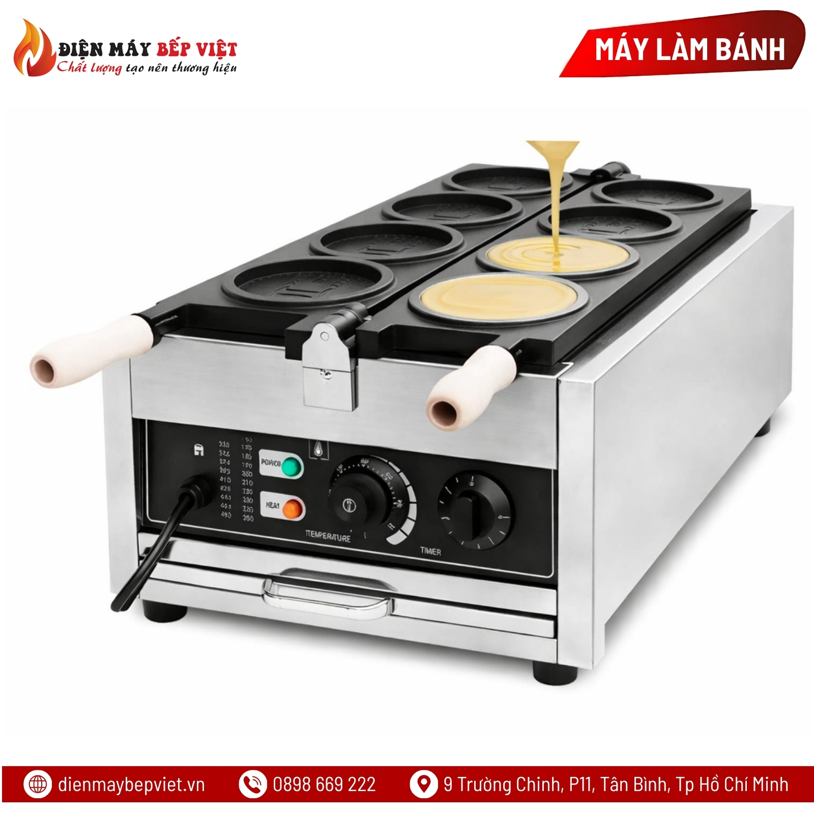 Máy Làm Bánh Đồng Xu 4 Khuôn