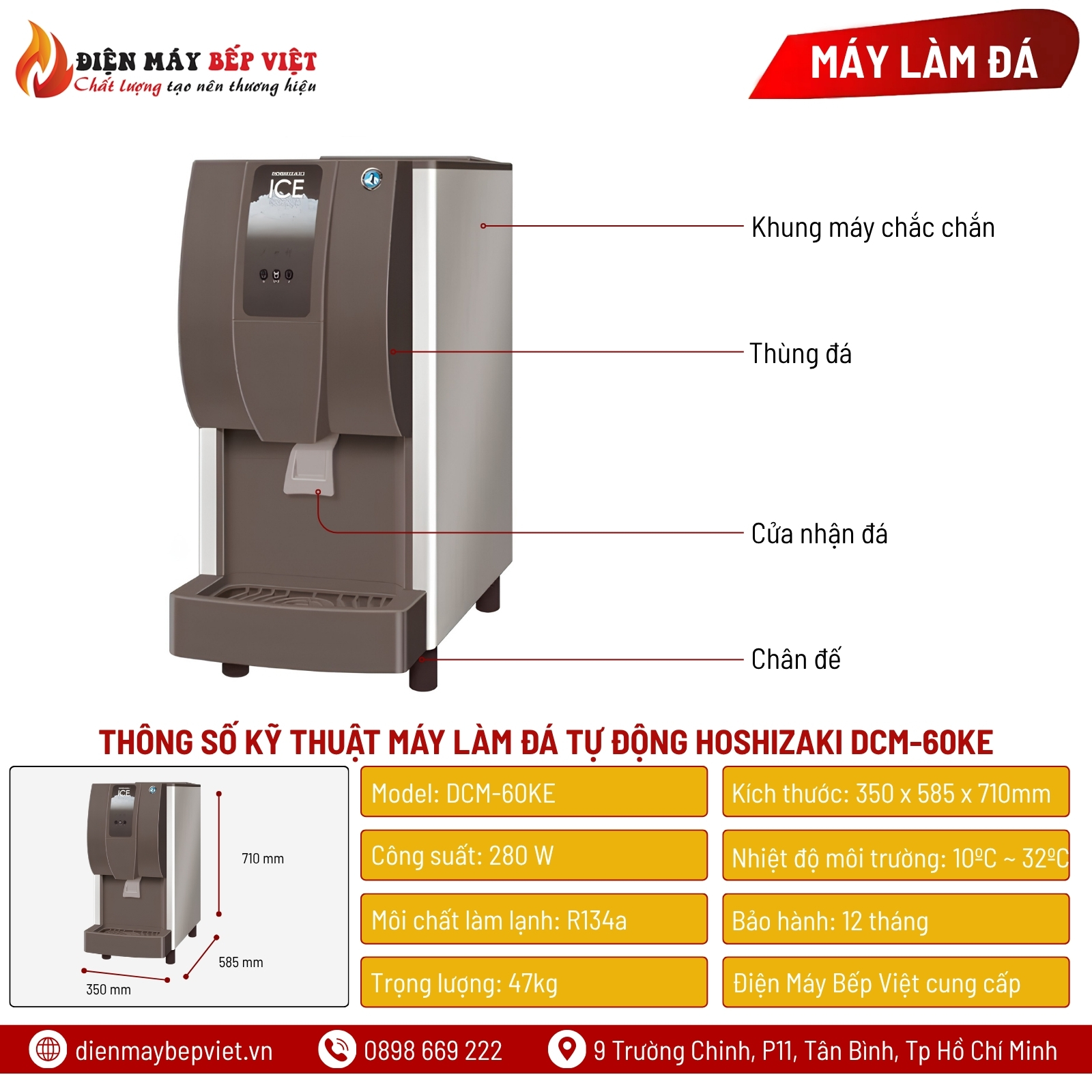 Máy Làm Đá Tự Động Hoshizaki DCM-60KE
