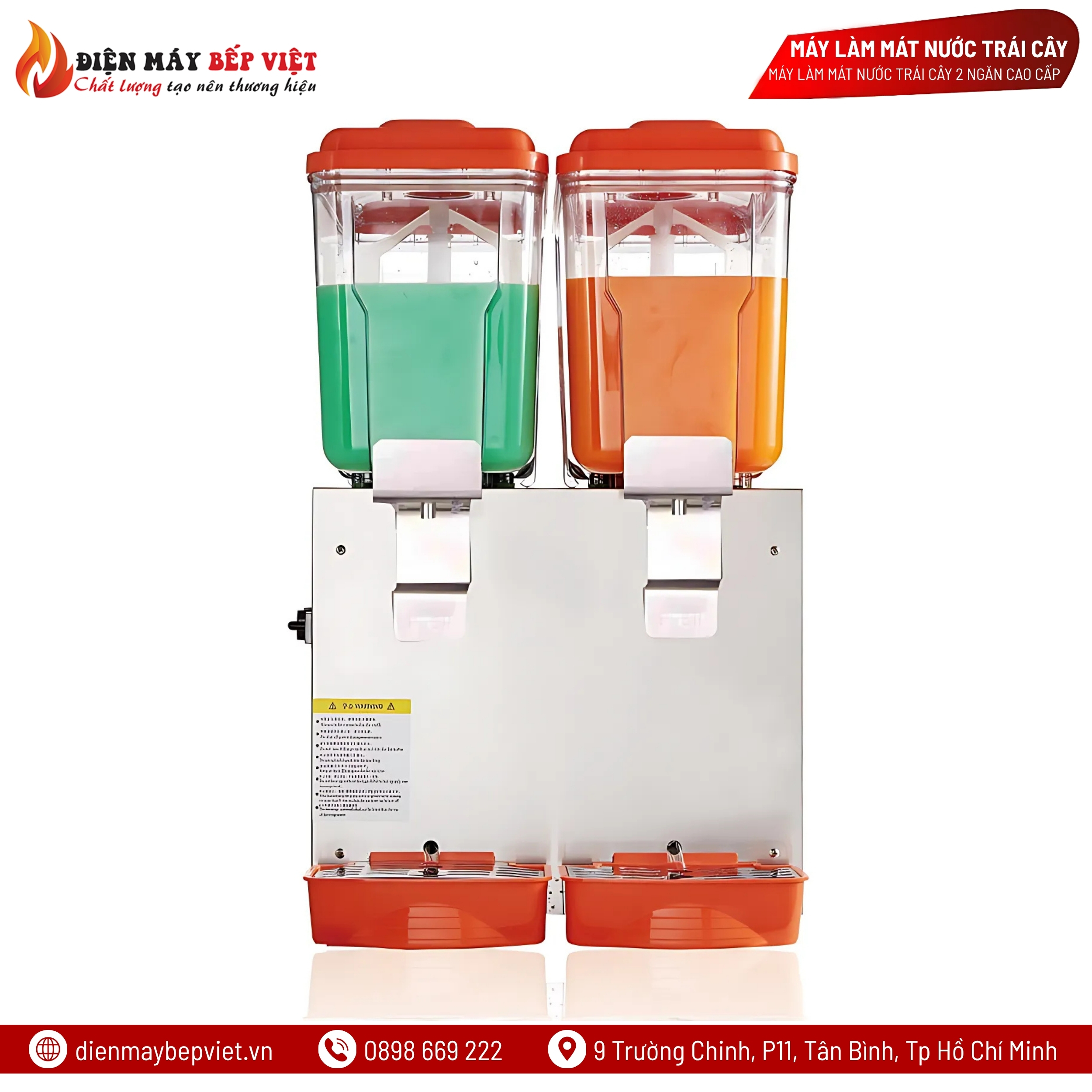 Máy Làm Mát Nước Trái Cây 2 Ngăn Cao Cấp