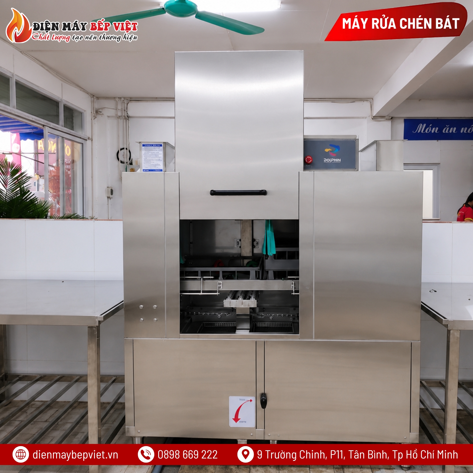 Máy Rửa Bát Băng Chuyền Dolphin DRC-1E