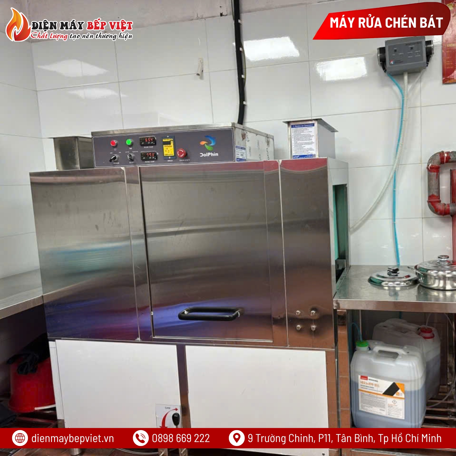 Máy Rửa Bát Băng Chuyền Dolphin DRC-1E