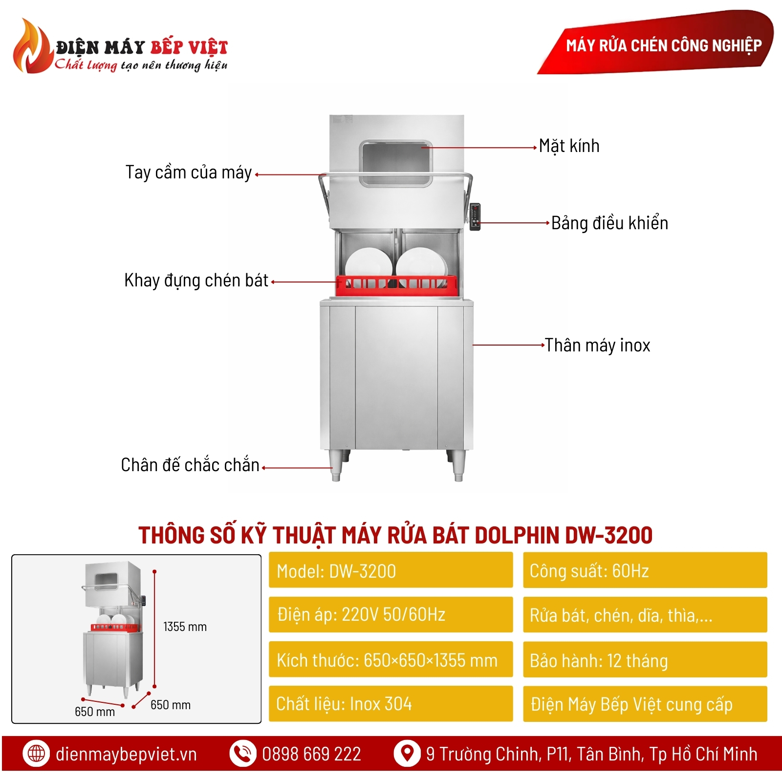 Máy Rửa Bát Dolphin DW-3200