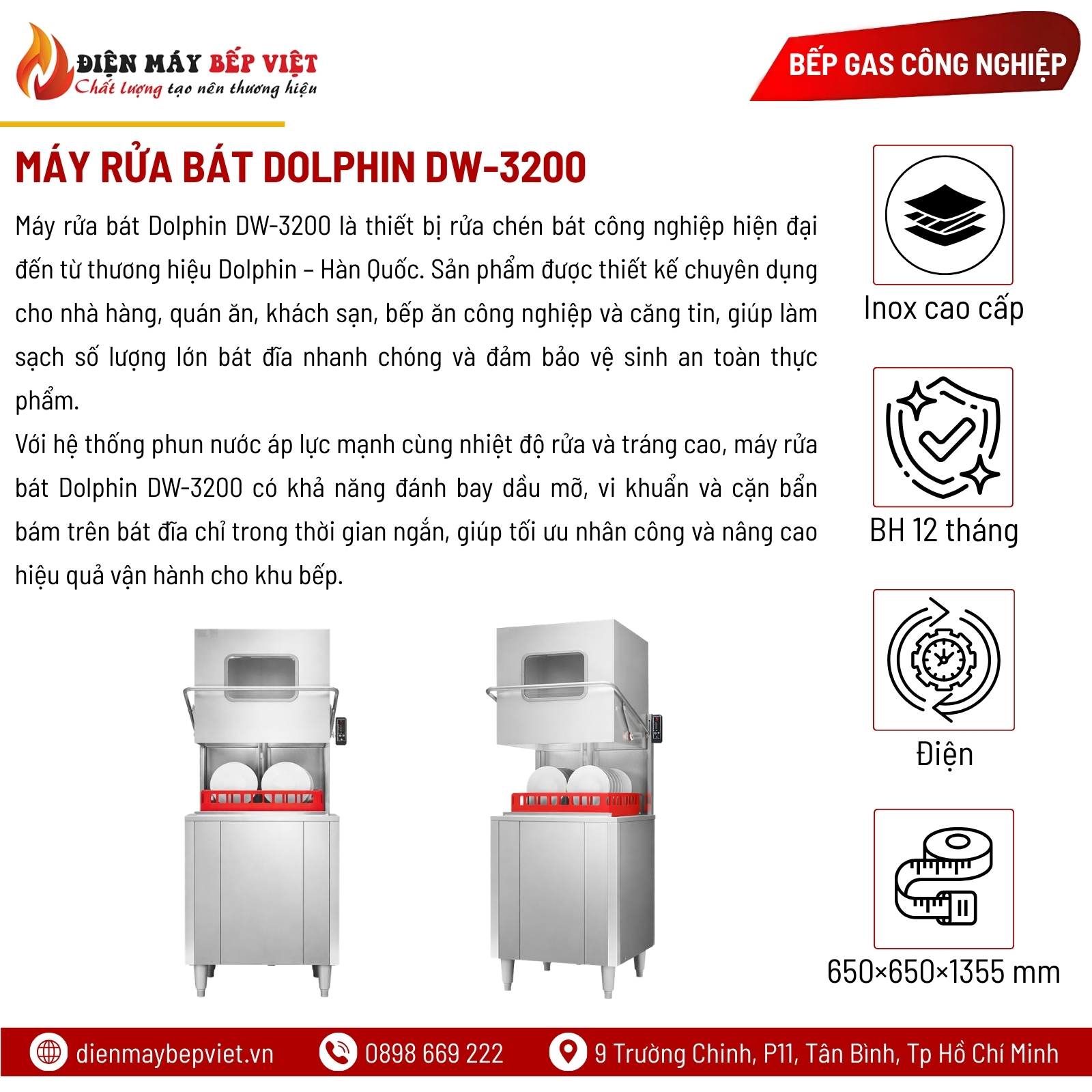 Máy Rửa Bát Dolphin DW-3200