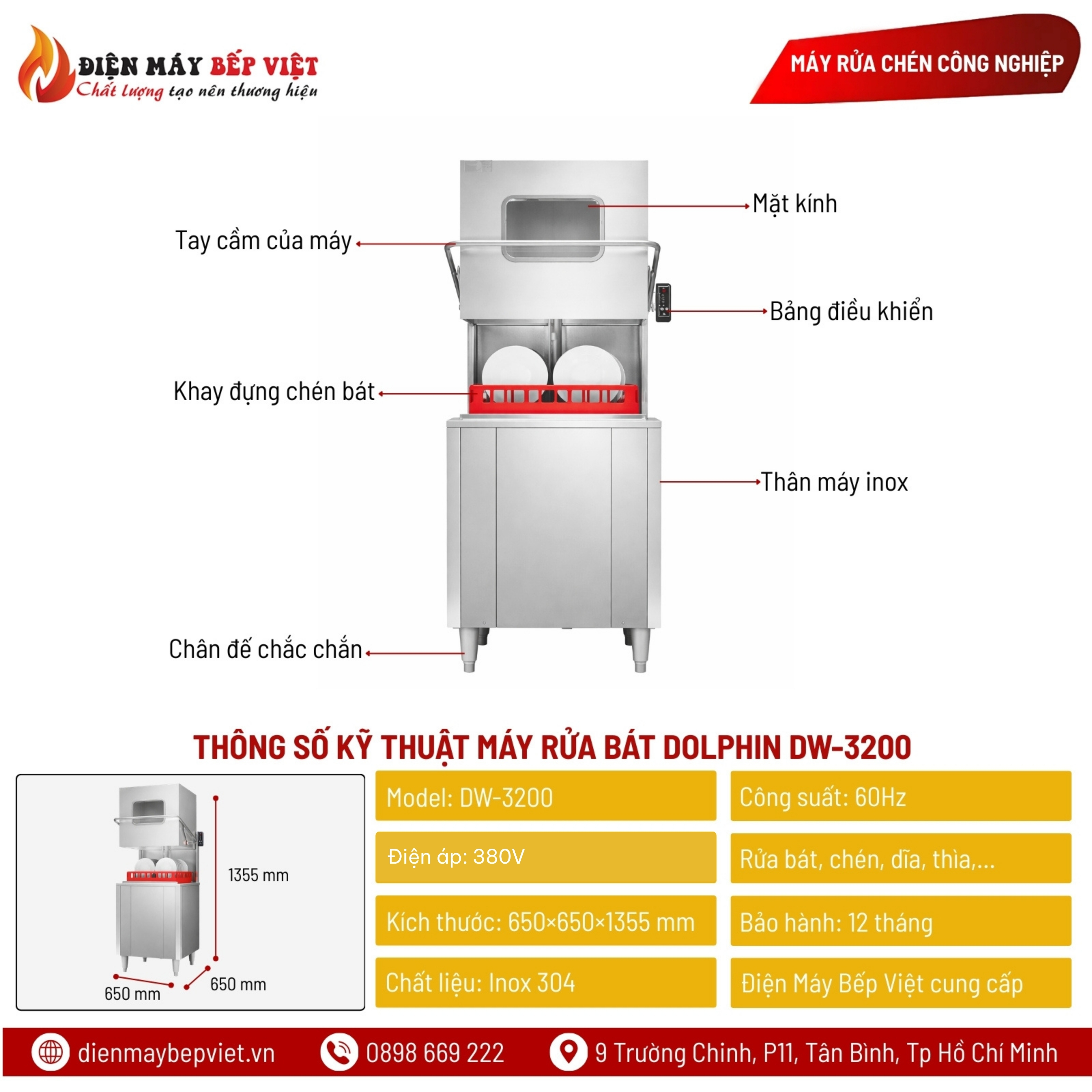Máy Rửa Bát Dolphin DW-3200