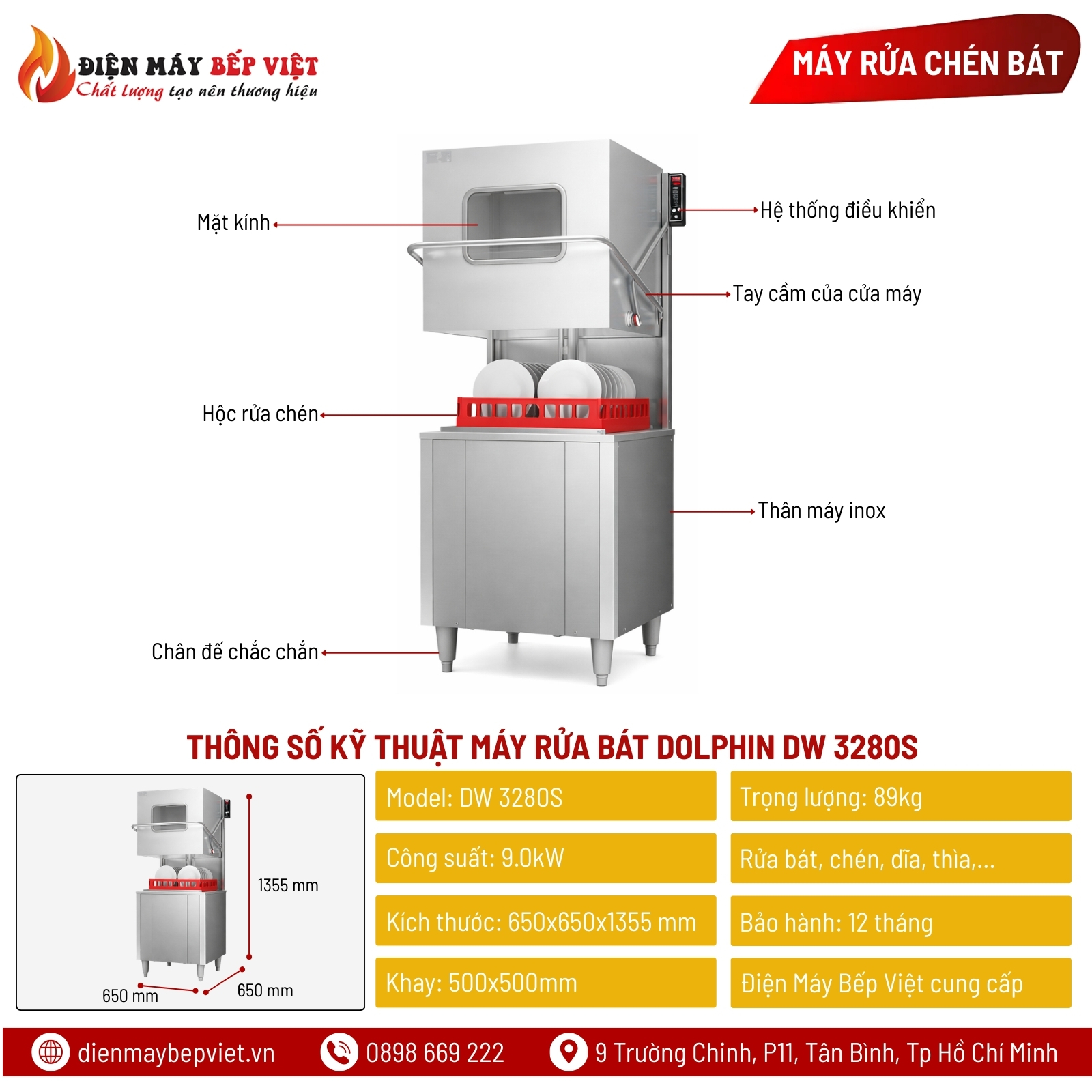 Máy Rửa Bát Dolphin DW 3280S