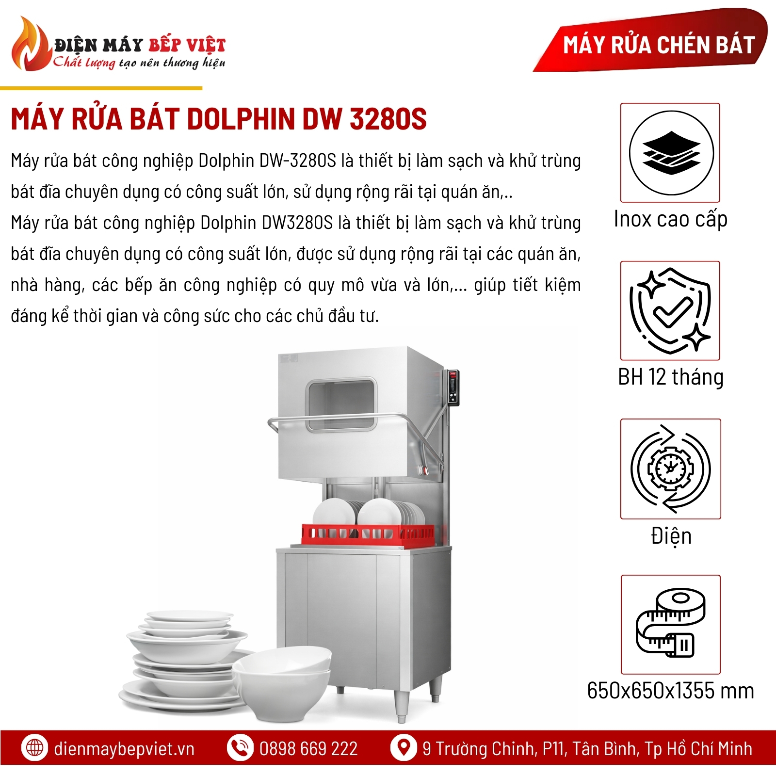 Máy Rửa Bát Dolphin DW 3280S