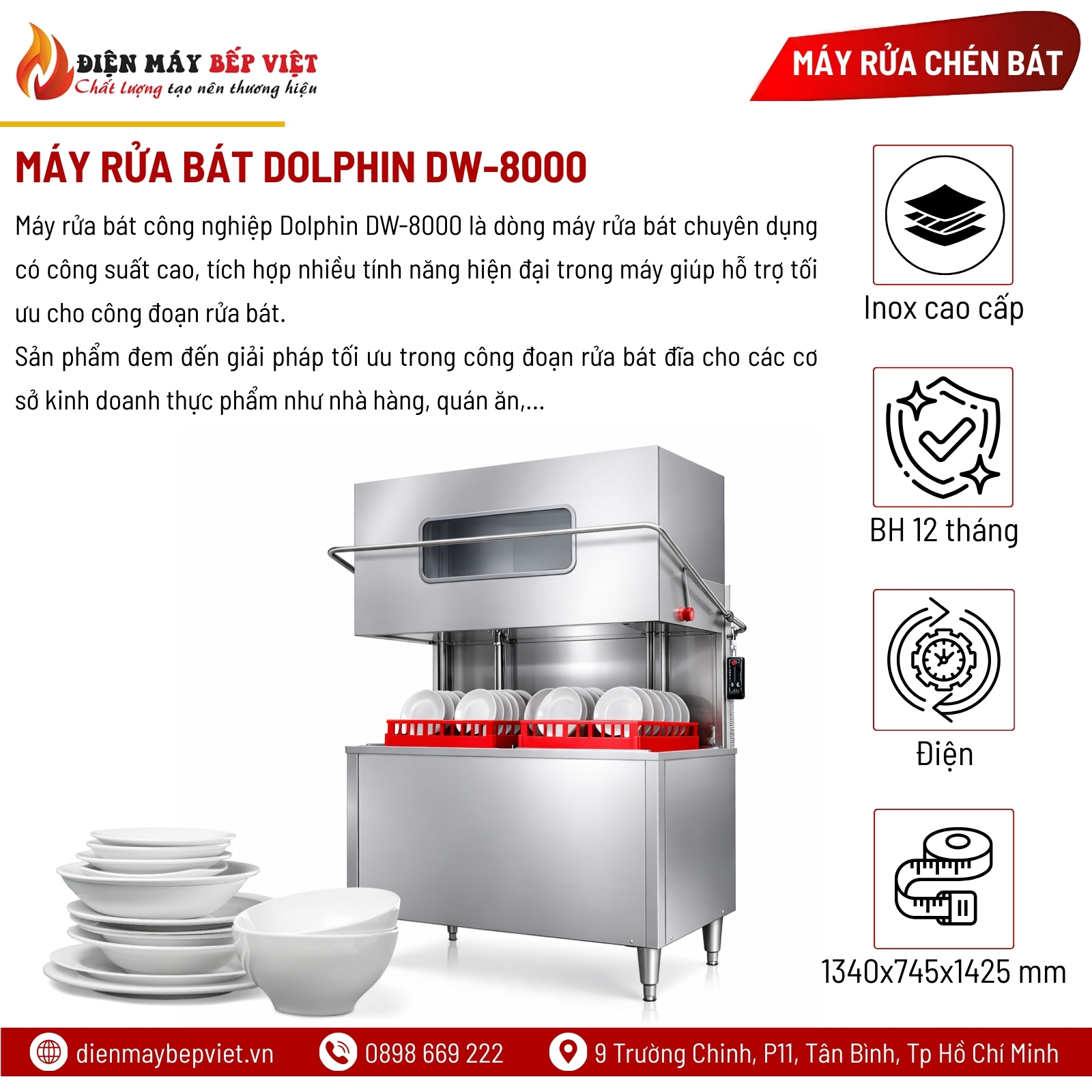 Máy Rửa Bát Dolphin DW-8000