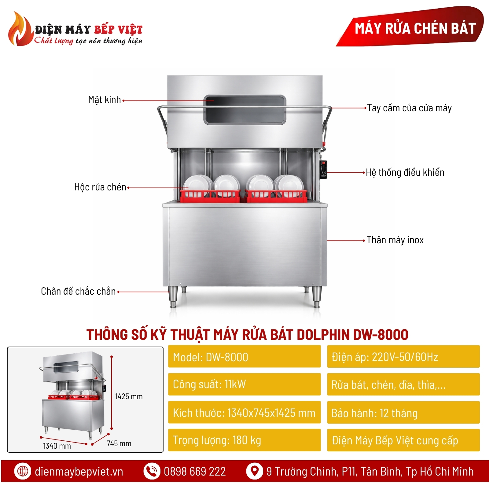 Máy Rửa Bát Dolphin DW-8000