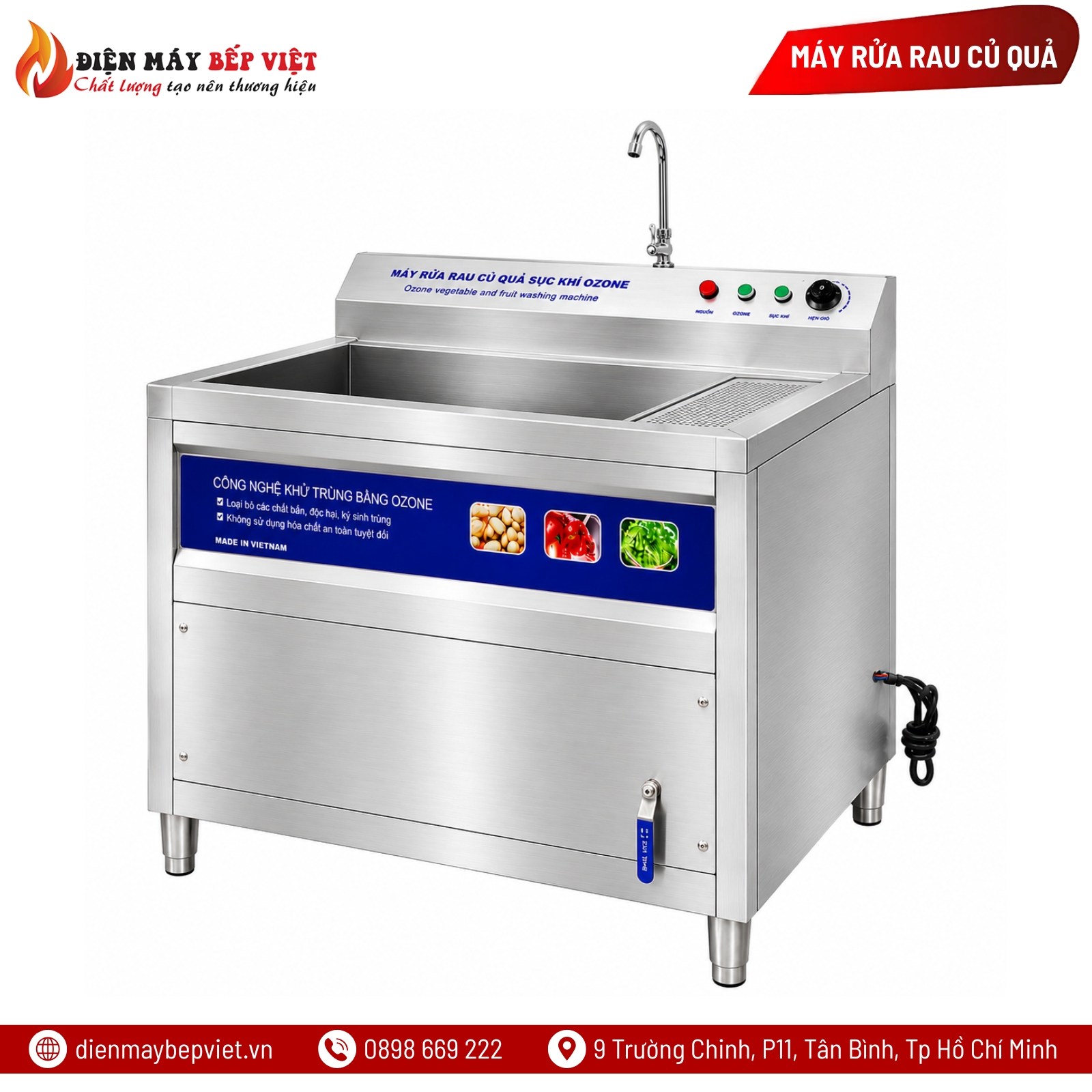Máy Rửa Rau Củ Quả Sục Khí Ozone BV-1000