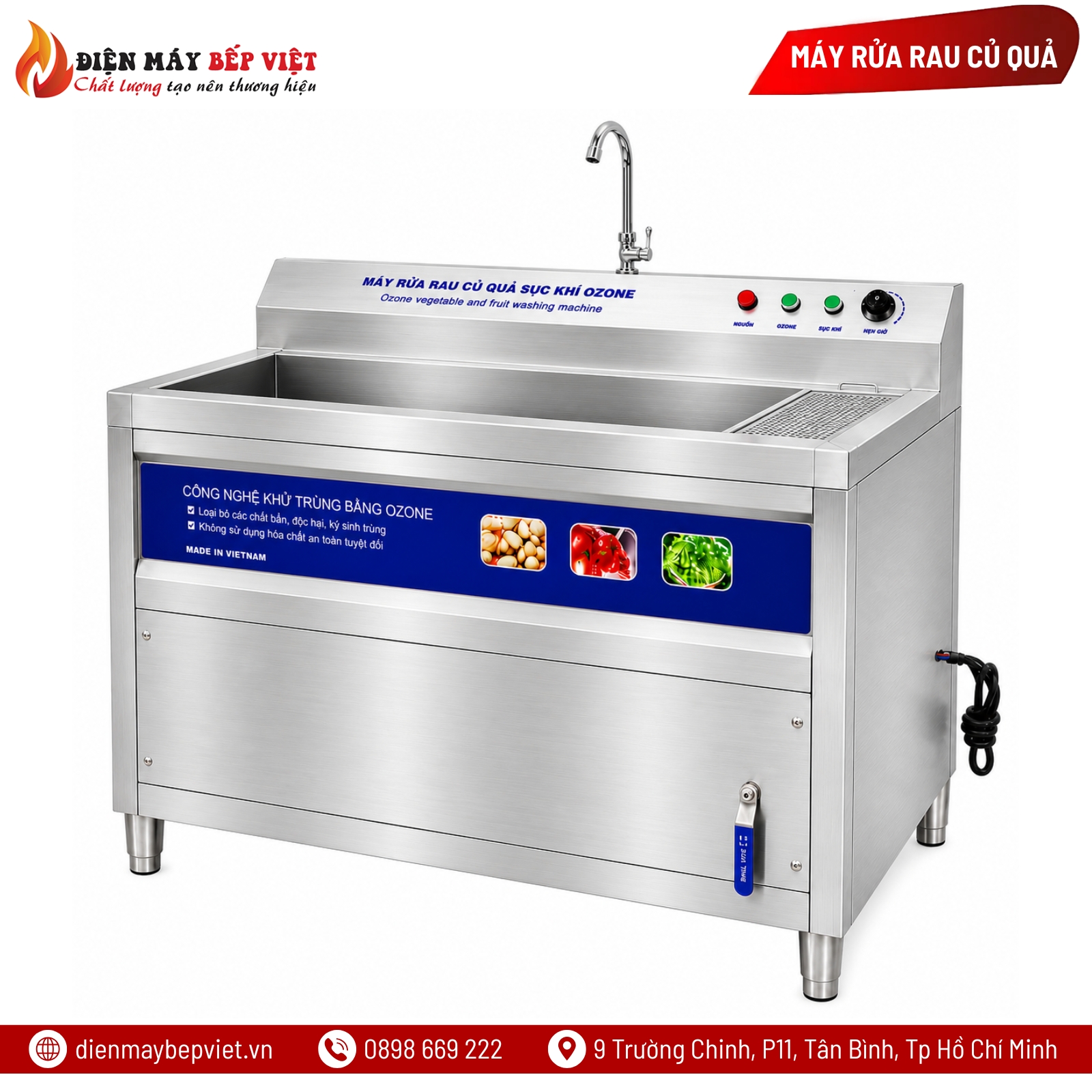 Máy Rửa Rau Củ Quả Sục Khí Ozone BV-1200