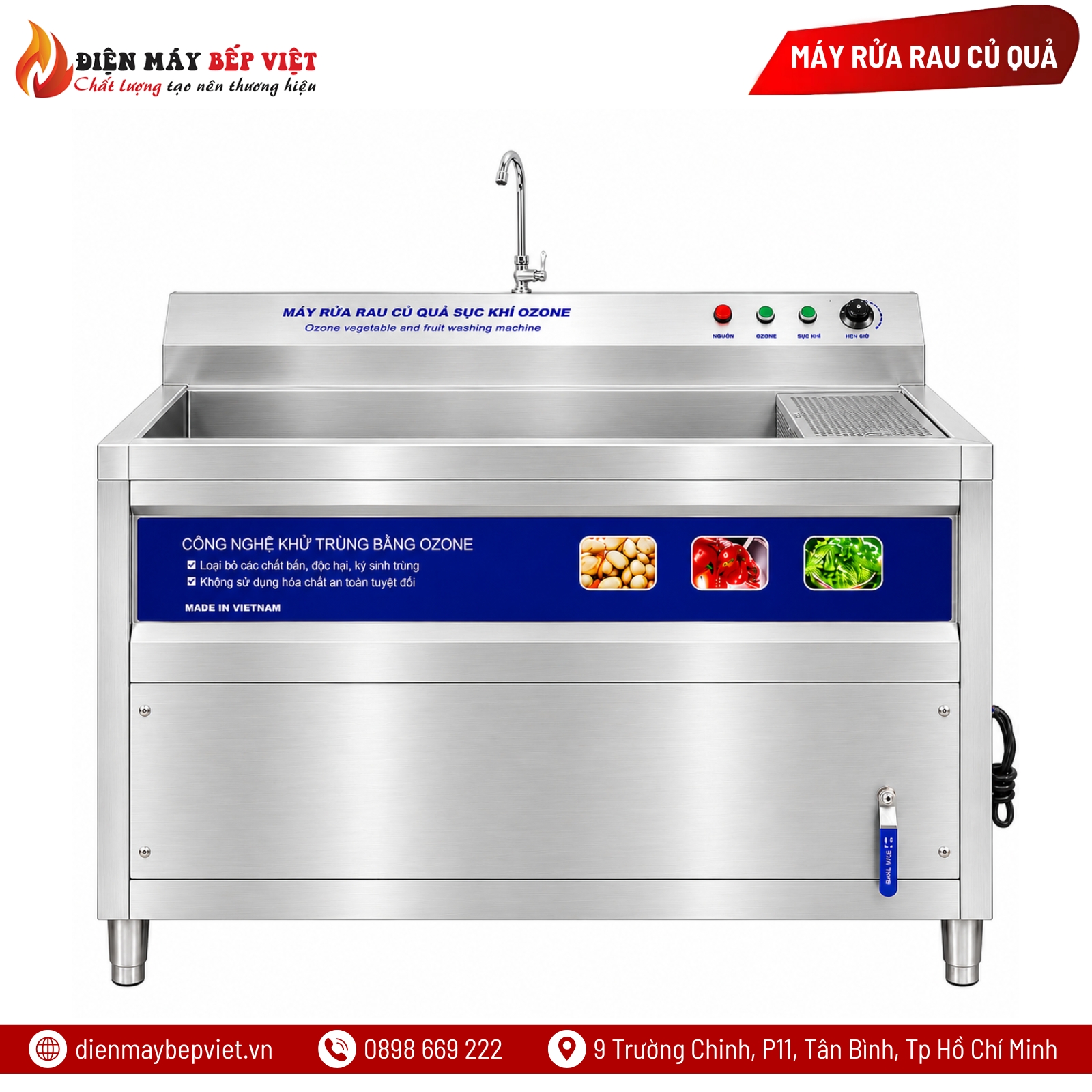 Máy Rửa Rau Củ Quả Sục Khí Ozone BV-1200