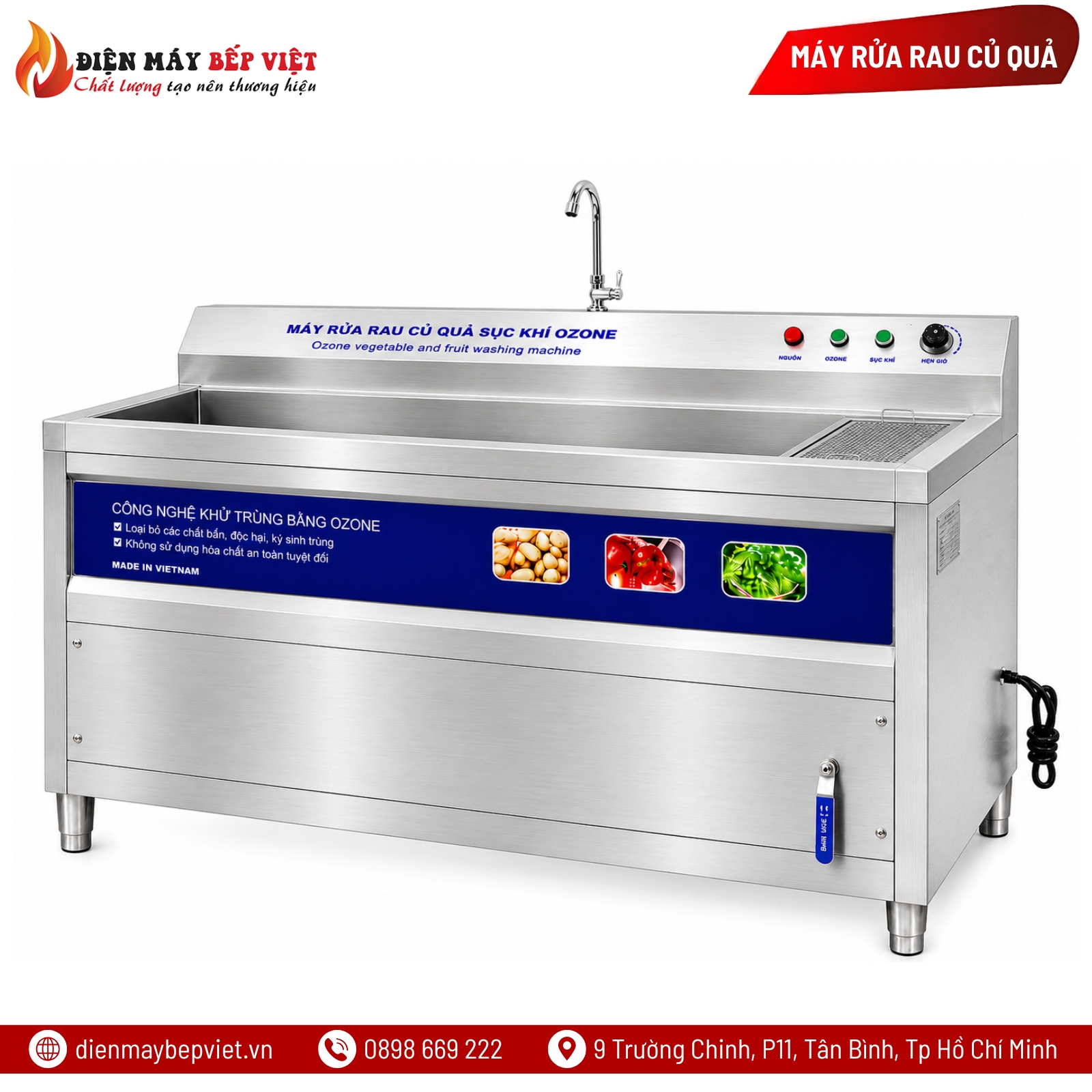 Máy Rửa Rau Củ Quả Sục Khí Ozone BV-1500