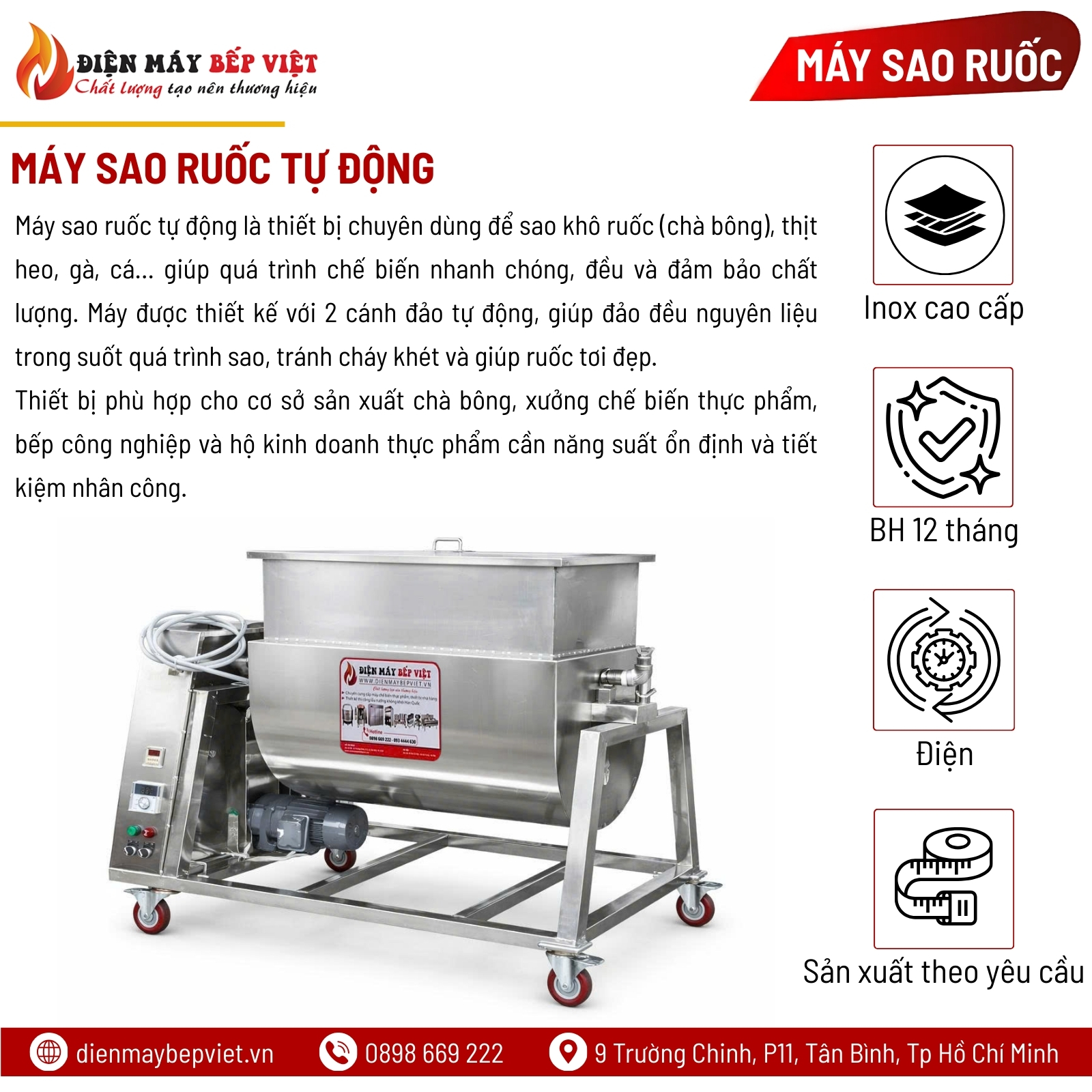 Máy Sao Ruốc Tự Động
