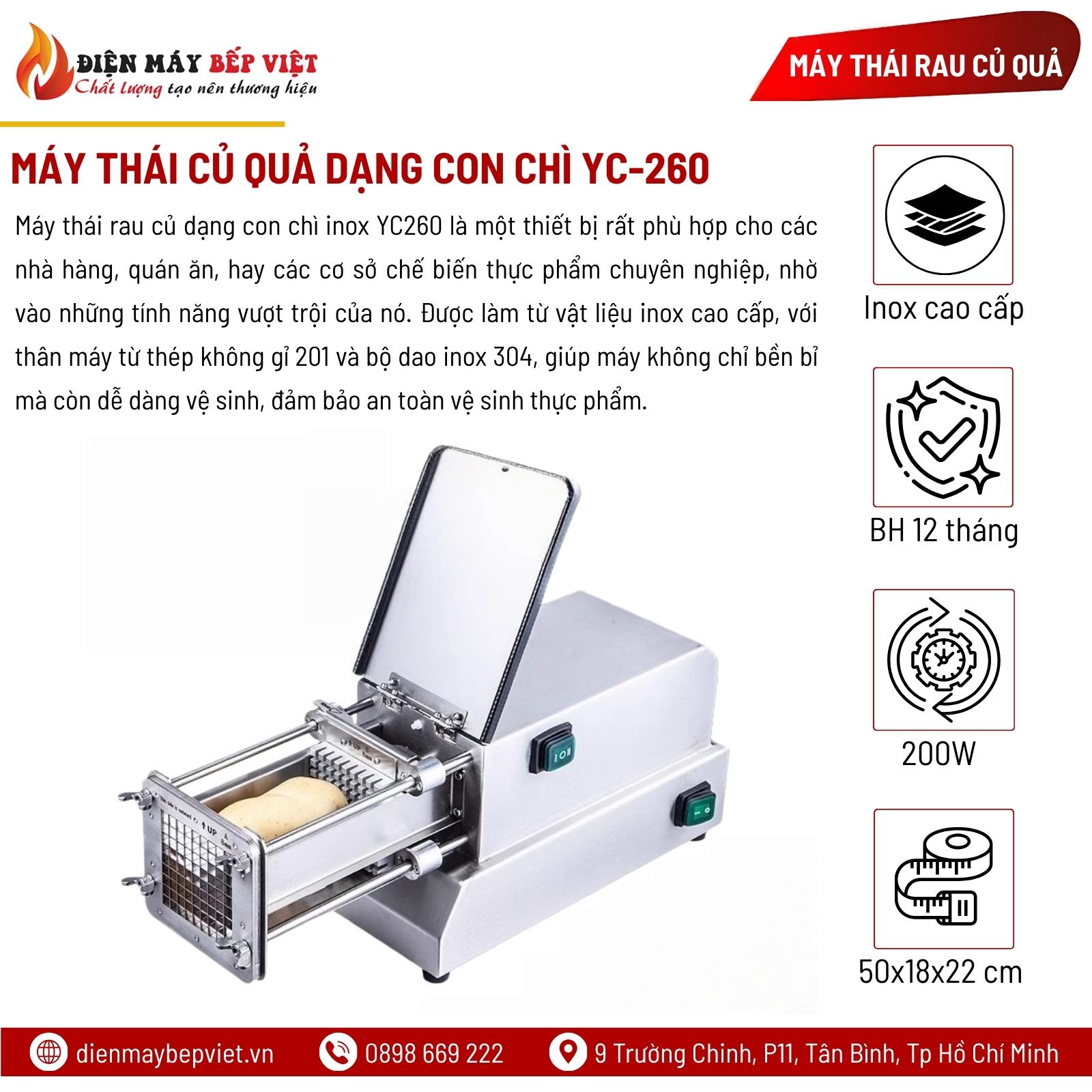 Máy Thái Củ Quả Dạng Con Chì YC-260