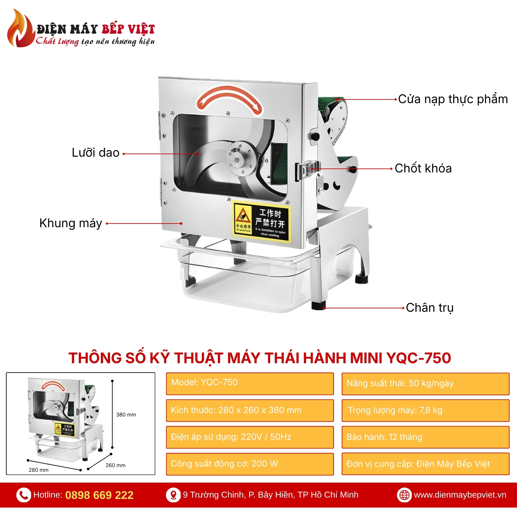 Máy Thái Hành Mini YQC-750