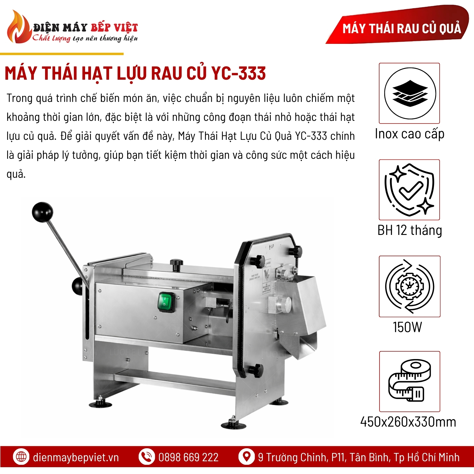 Máy Thái Hạt Lựu Rau Củ YC-333