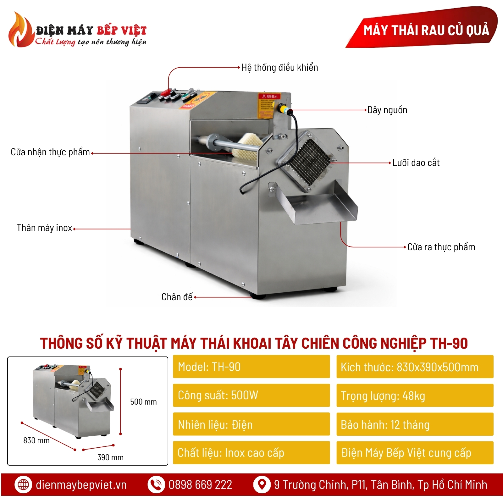 Máy Thái Khoai Tây Chiên Công Nghiệp TH-90
