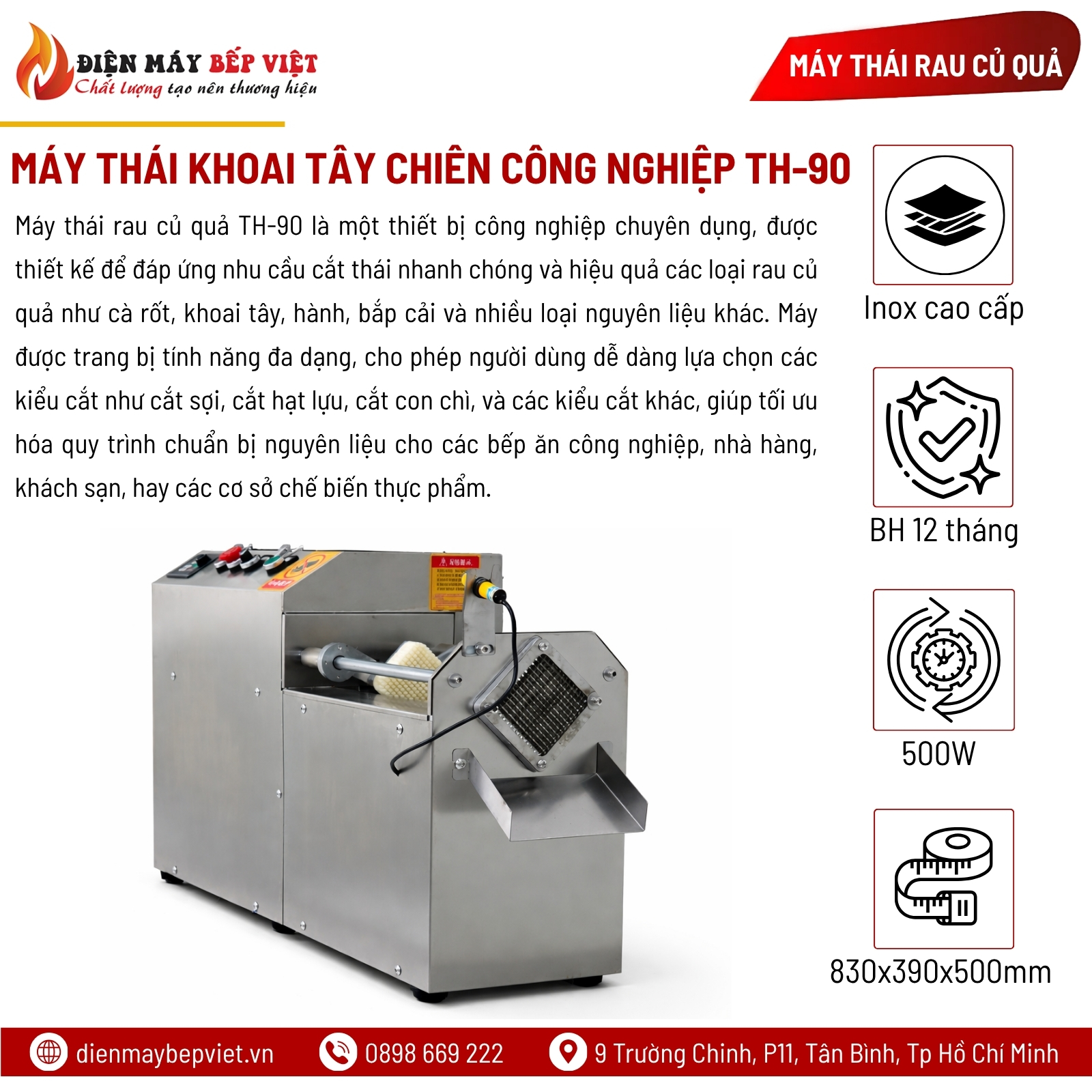 Máy Thái Khoai Tây Chiên Công Nghiệp TH-90