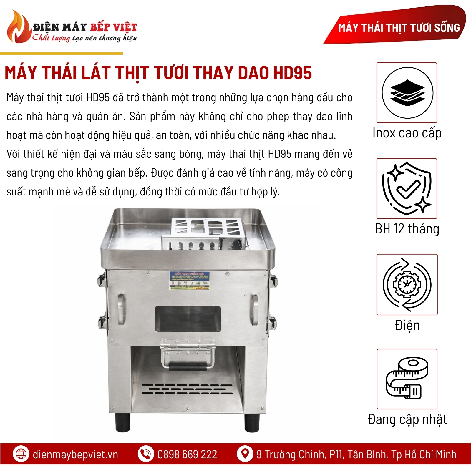 Máy Thái Lát Thịt Tươi Thay Dao HD95