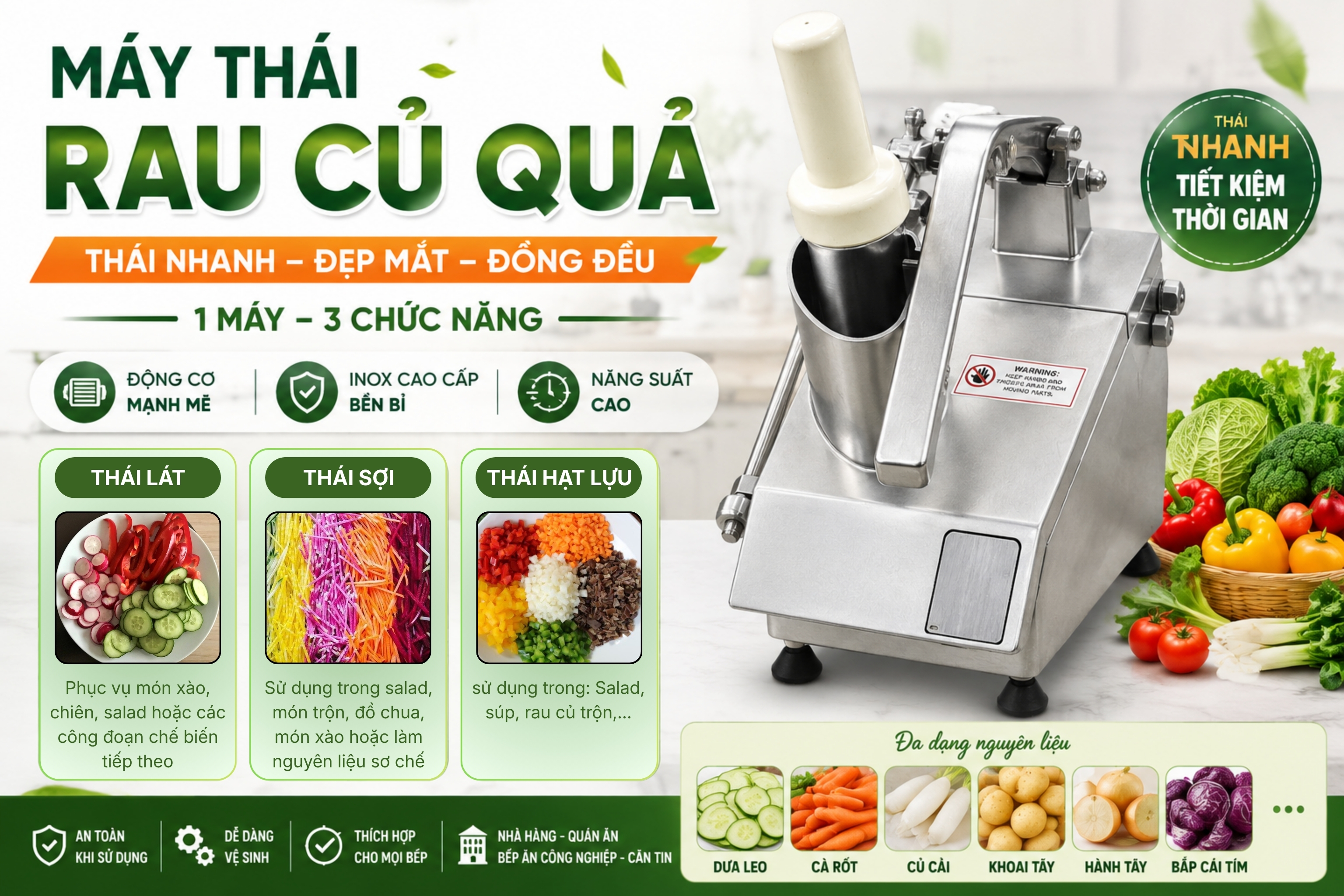 Máy Thái Rau Củ Công Nghiệp YF-205B