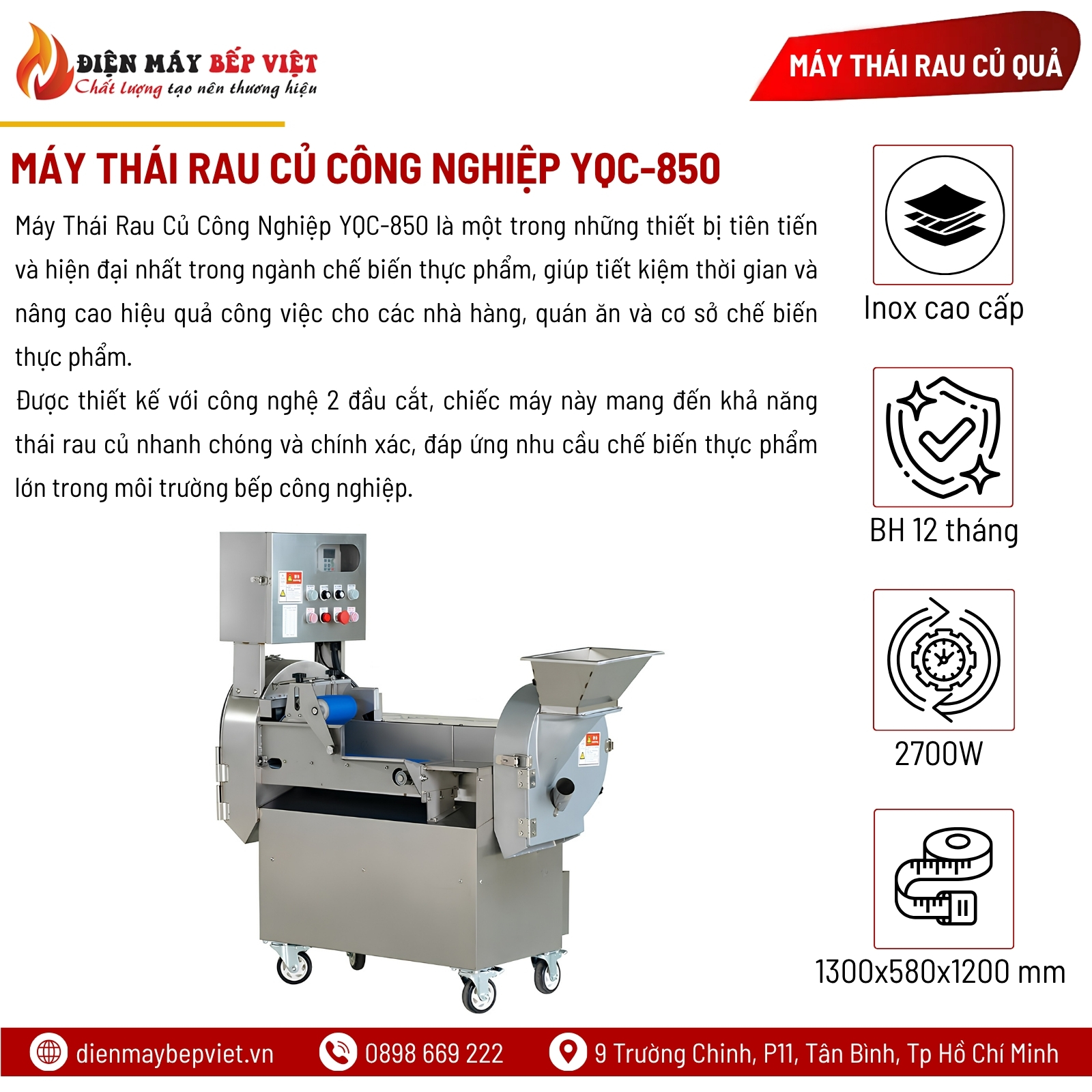 Máy Thái Rau Củ Công Nghiệp YQC-850