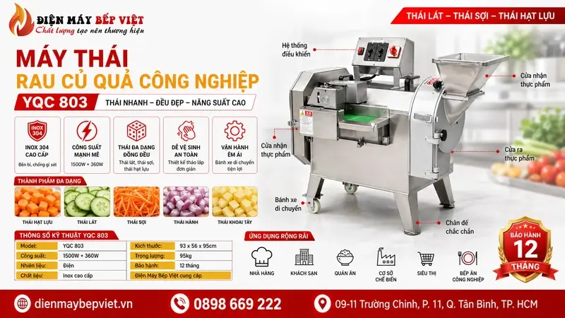 Máy thái rau củ quả công nghiệp YQC 803