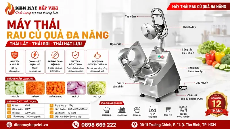 Máy thái rau củ quả đa năng VC65